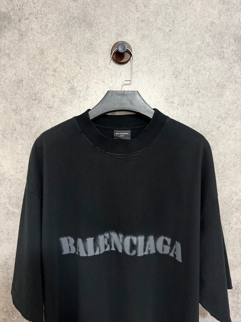 Balenciaga Balenciaga Faded Subtitle Logo Short Sleeve T-Shirt Size US M / EU 48-50 / 2 - 2 Thumbnail
