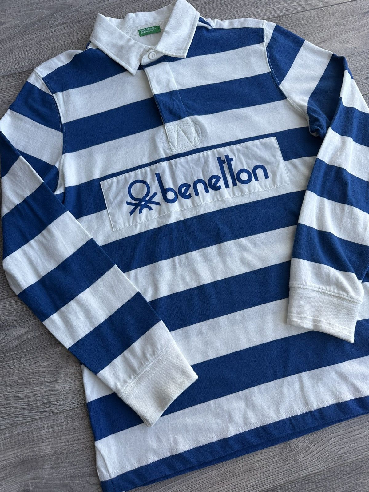 BENETTON RUGBY ラグビーシャツ　ユニフォーム Blue and white rugby polo - Bright Blue | Benetton