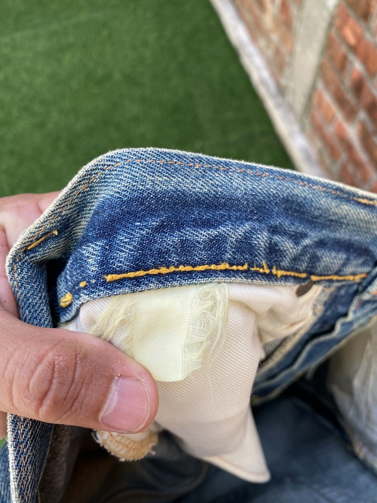 Japanese Brand W29x32.5 Vintage evis redline distressed made in JAPAN Size US 29 - 10 Thumbnail