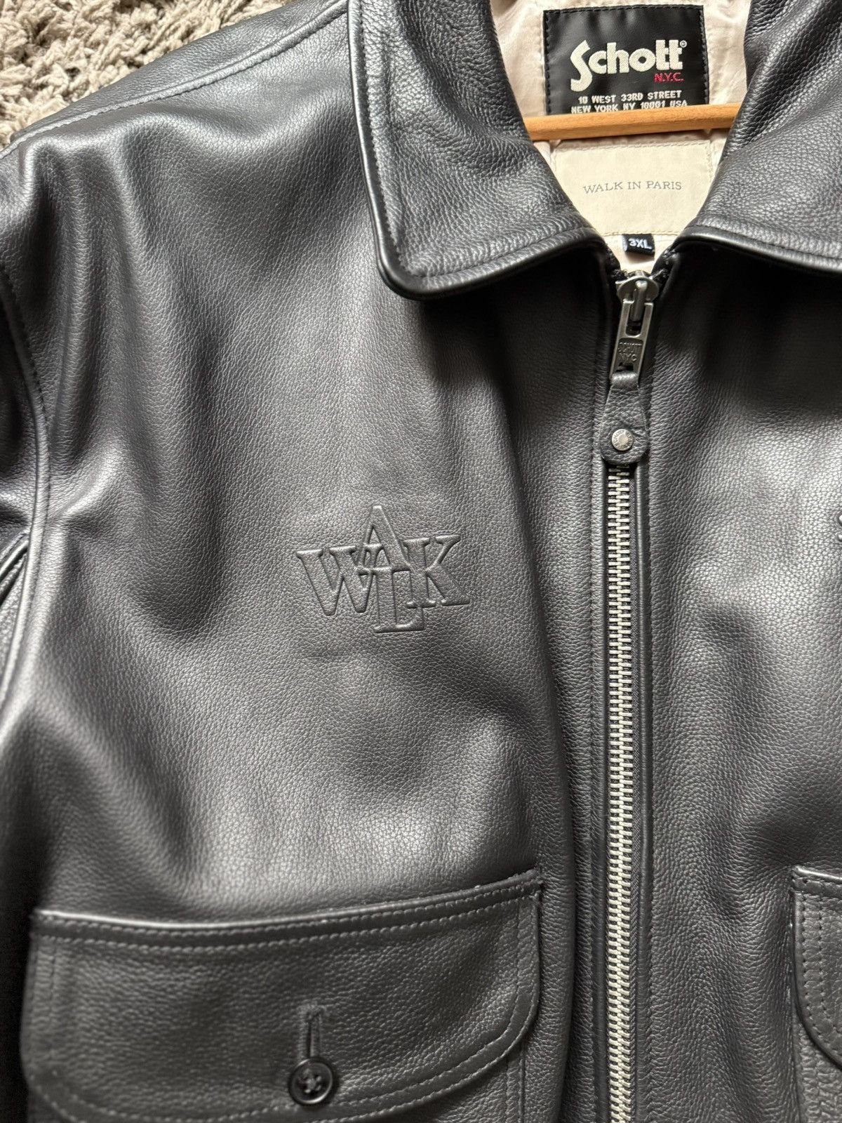 Schott Walk In Paris x Schott NYC – Onyx Flight Jacket Size US XXL / EU 58 / 5 - 1 Thumbnail