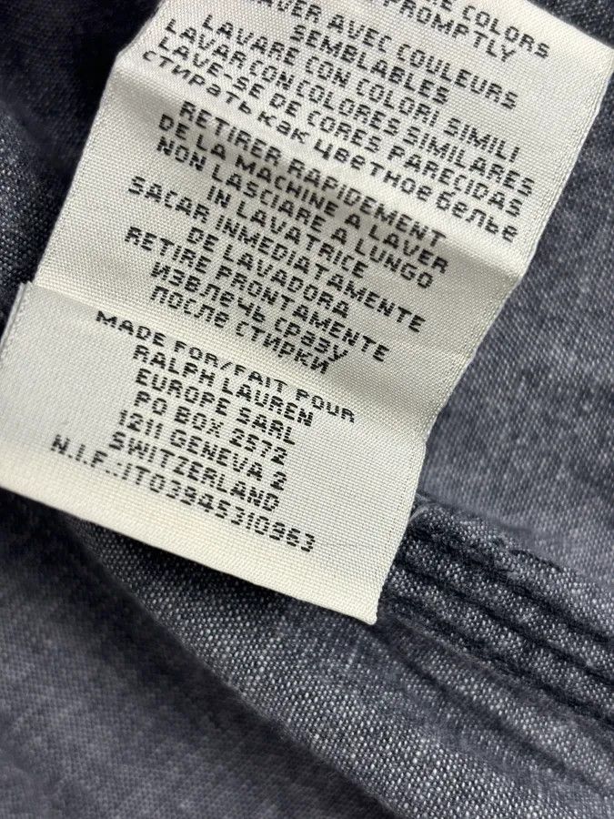 Polo Ralph Lauren 2000s Ralph Lauren Grey Denim Shirt American Flag Patch Size US L / EU 52-54 / 3 - 12 Thumbnail