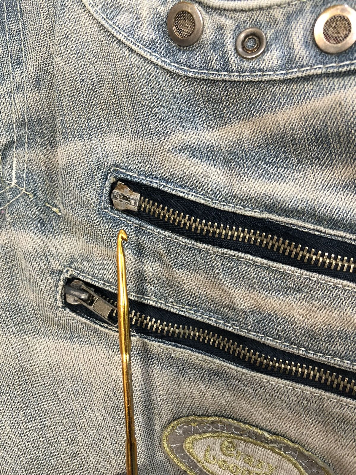 Hysteric Glamour Hype 90s Crazy Leopard Multipocket Zipper Bondage Denim Size US 33 - 10 Thumbnail