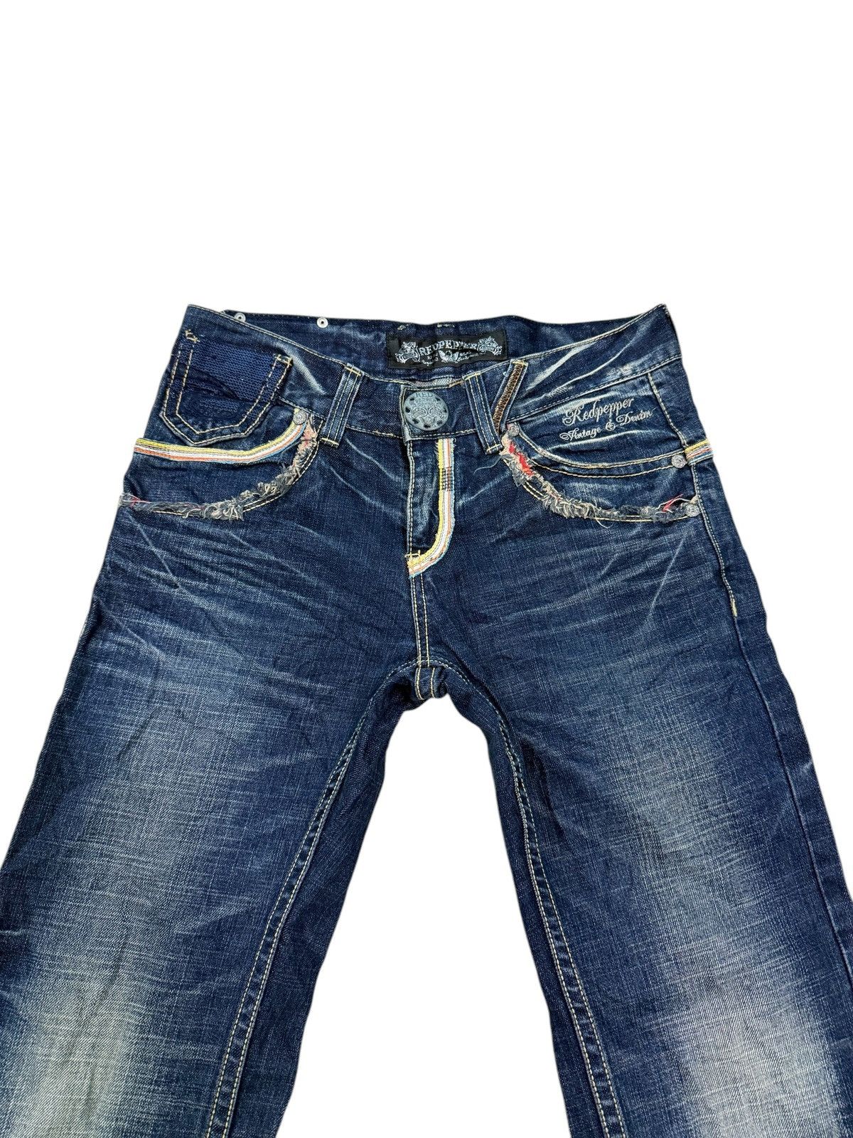 If Six Was Nine RED PEPPER FLARE DENIM JEANS Size US 33 - 4 Thumbnail
