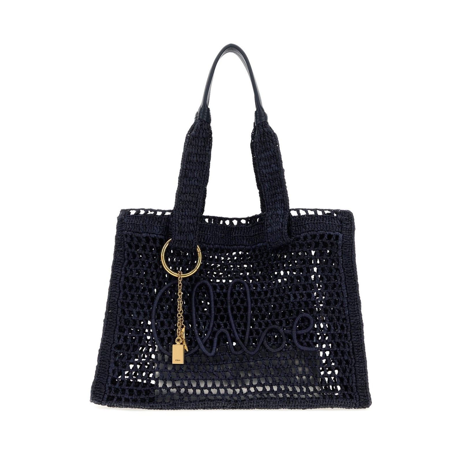 Chloe CHLOE Summer Banana East West Navy Raffia Tote Bag New & Aut Size ONE SIZE - 1 Thumbnail