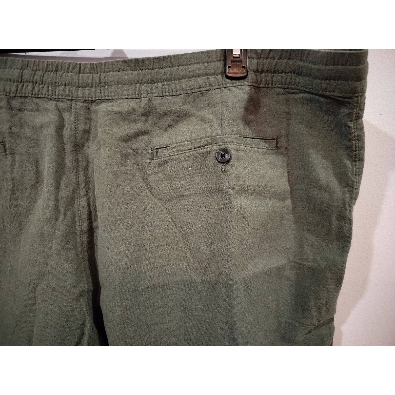 Other No Boundaries Green Cotton Linen Drawstring Shorts 3XL Size US 44 / EU 60 - 5 Thumbnail