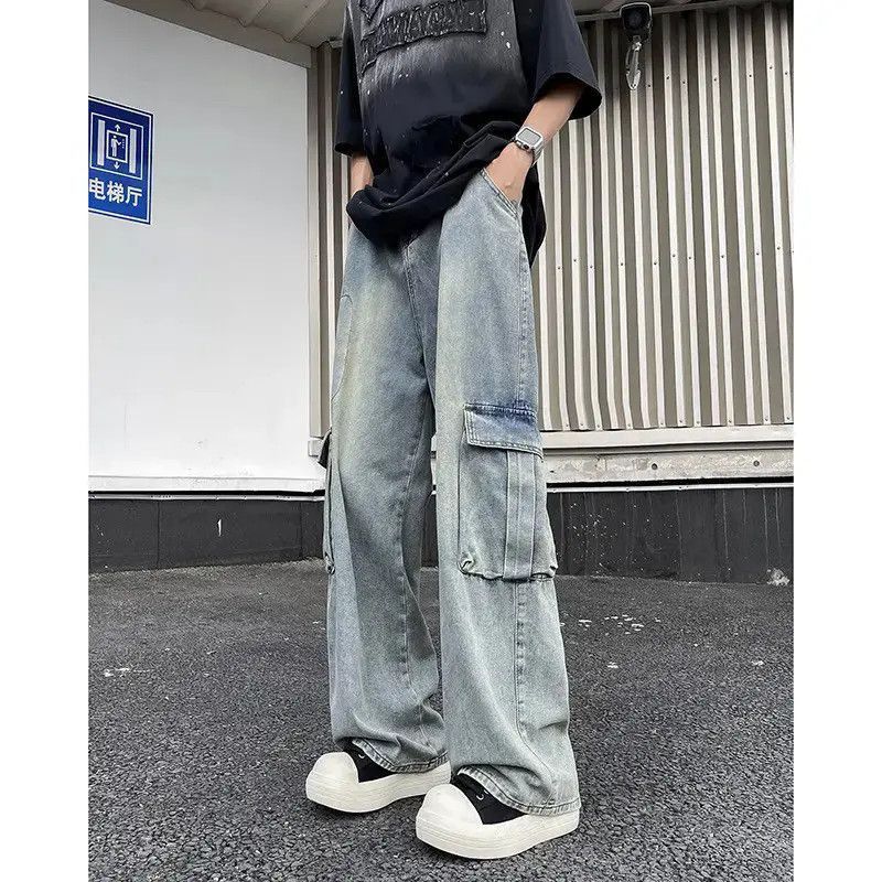 Japanese Brand Retro loose hip-hop pocket micro flared jeans Size US 30 / EU 46 - 4 Thumbnail