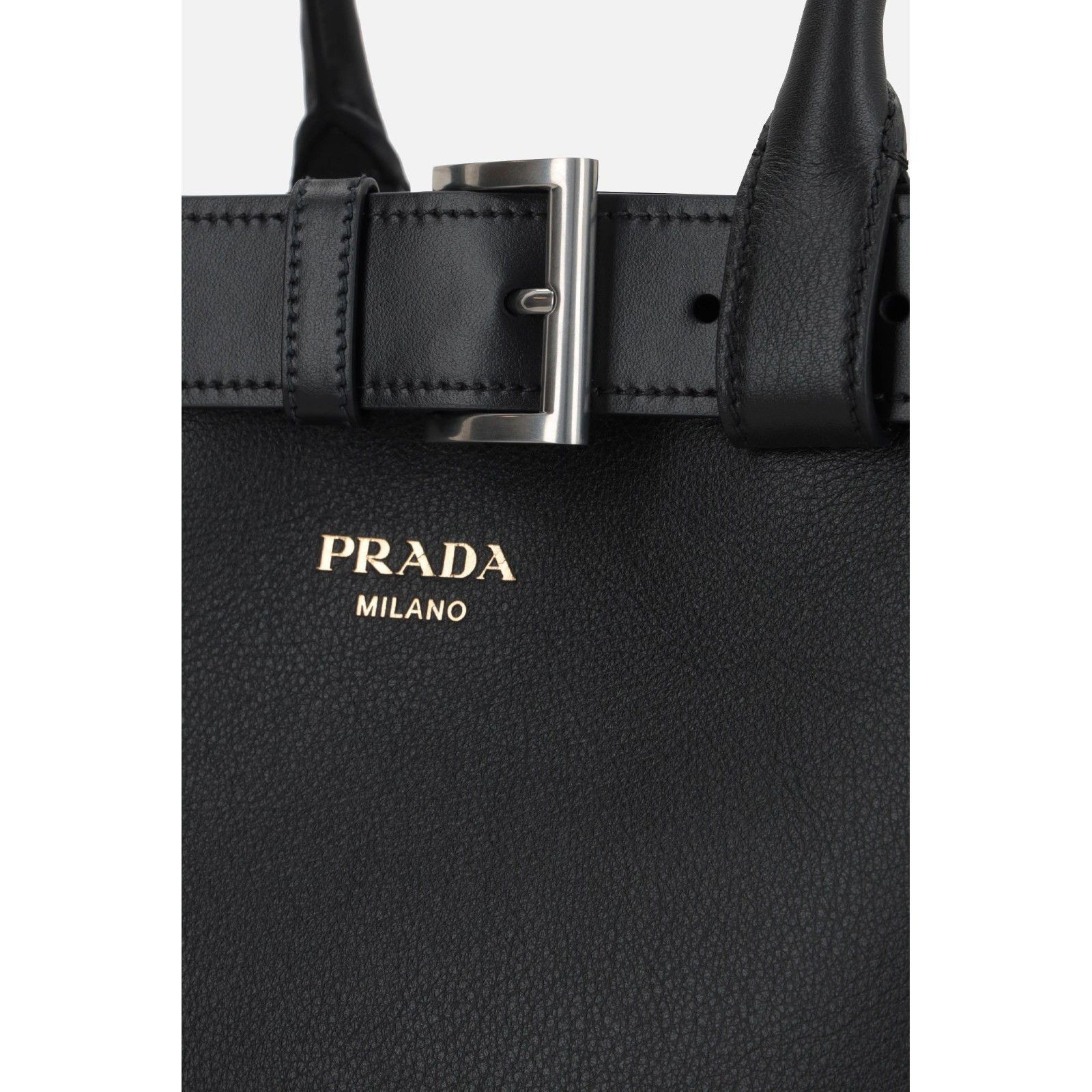 Prada PRADA Buckle Large $6500 Black Top Handle Bag New & Authenti Size ONE SIZE - 4 Thumbnail