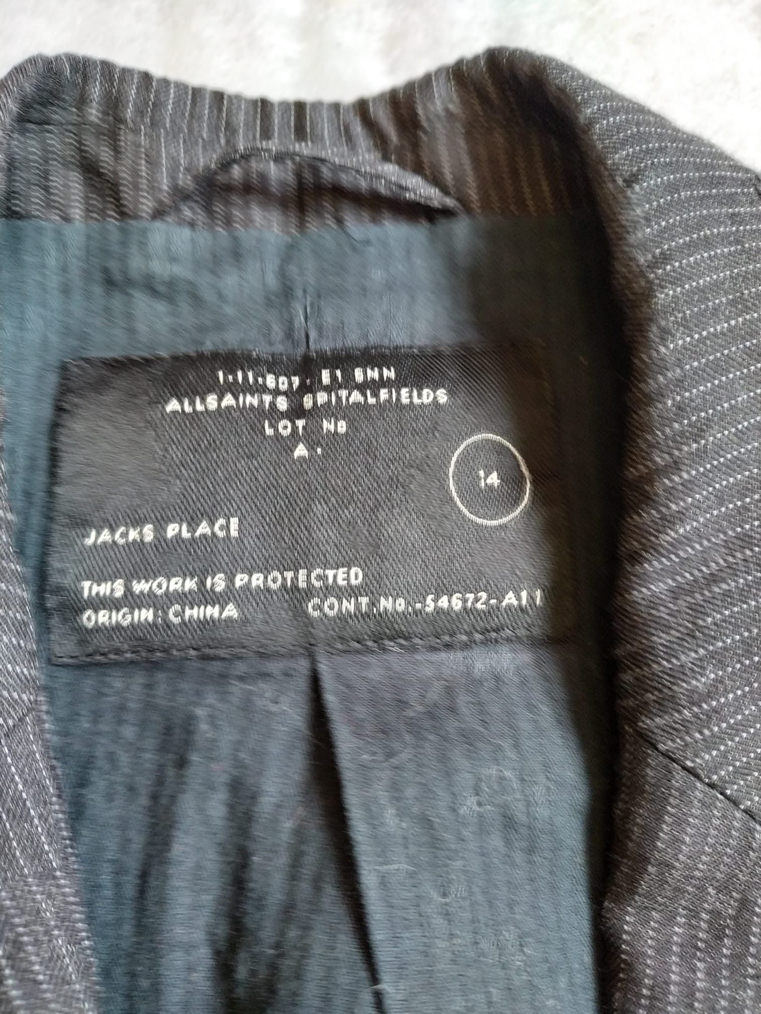 Allsaints AllSaints women's wool blazer black stripped L, UK 14, Size L / US 10 / IT 46 - 2 Thumbnail
