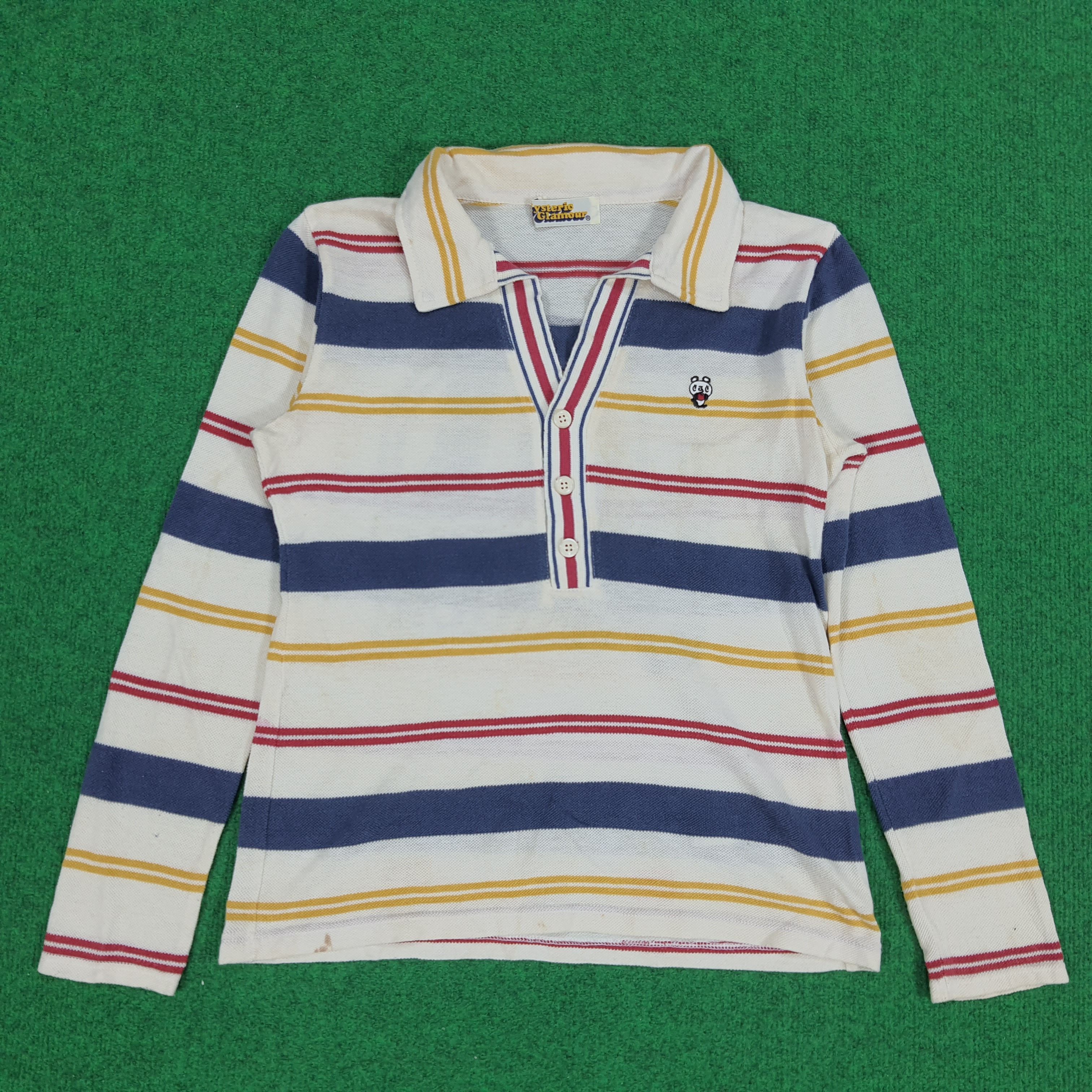 Hysteric Glamour × Japanese Brand × Vintage Vintage Hysteric Glamour Japanese Brand Striped Polo Shirt Size XS / US 0-2 / IT 36-38 - 3 Thumbnail