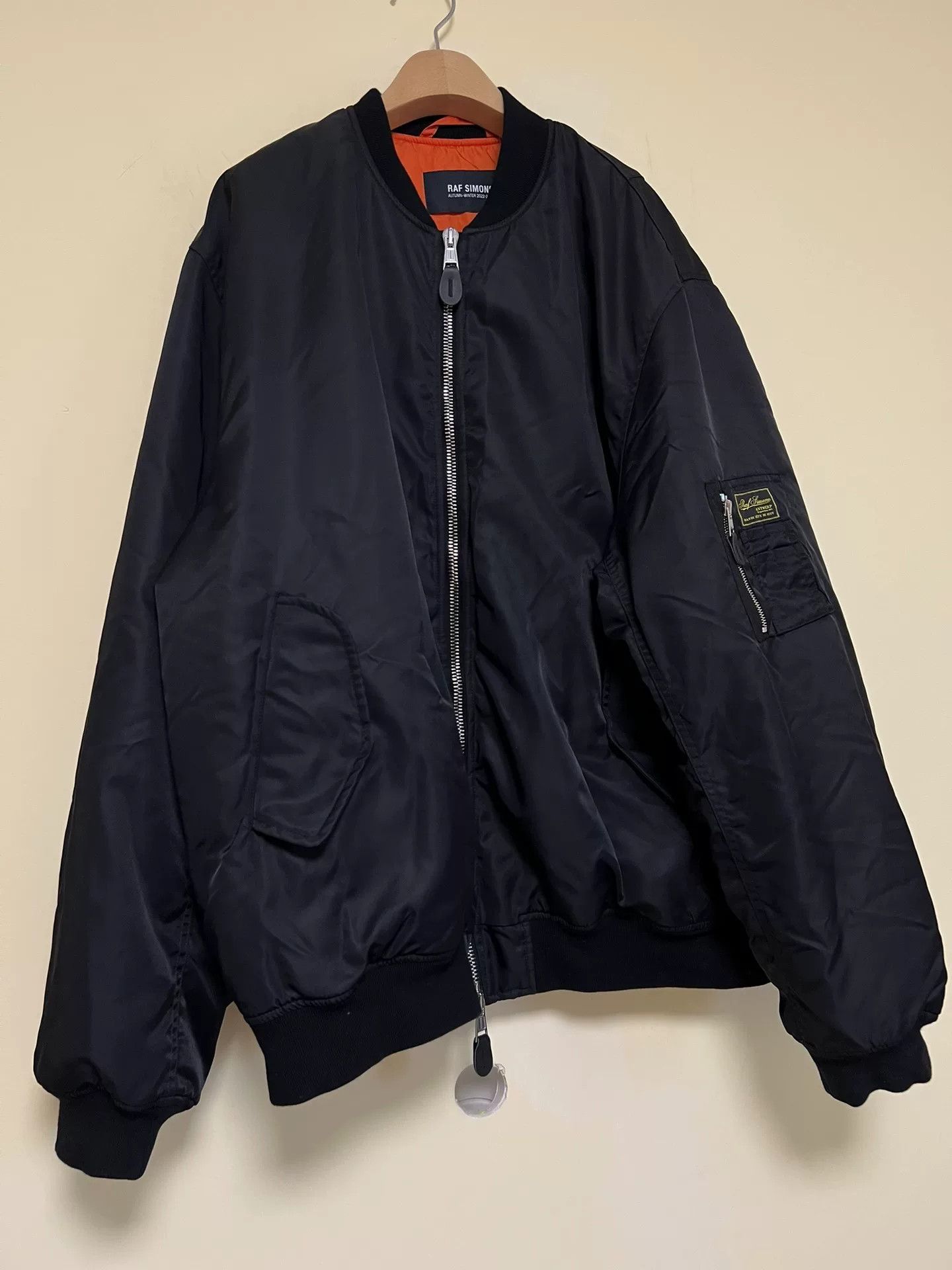 Raf Simons × Vintage Fostex Garments Black MA-1 Bomber Jacket Raf