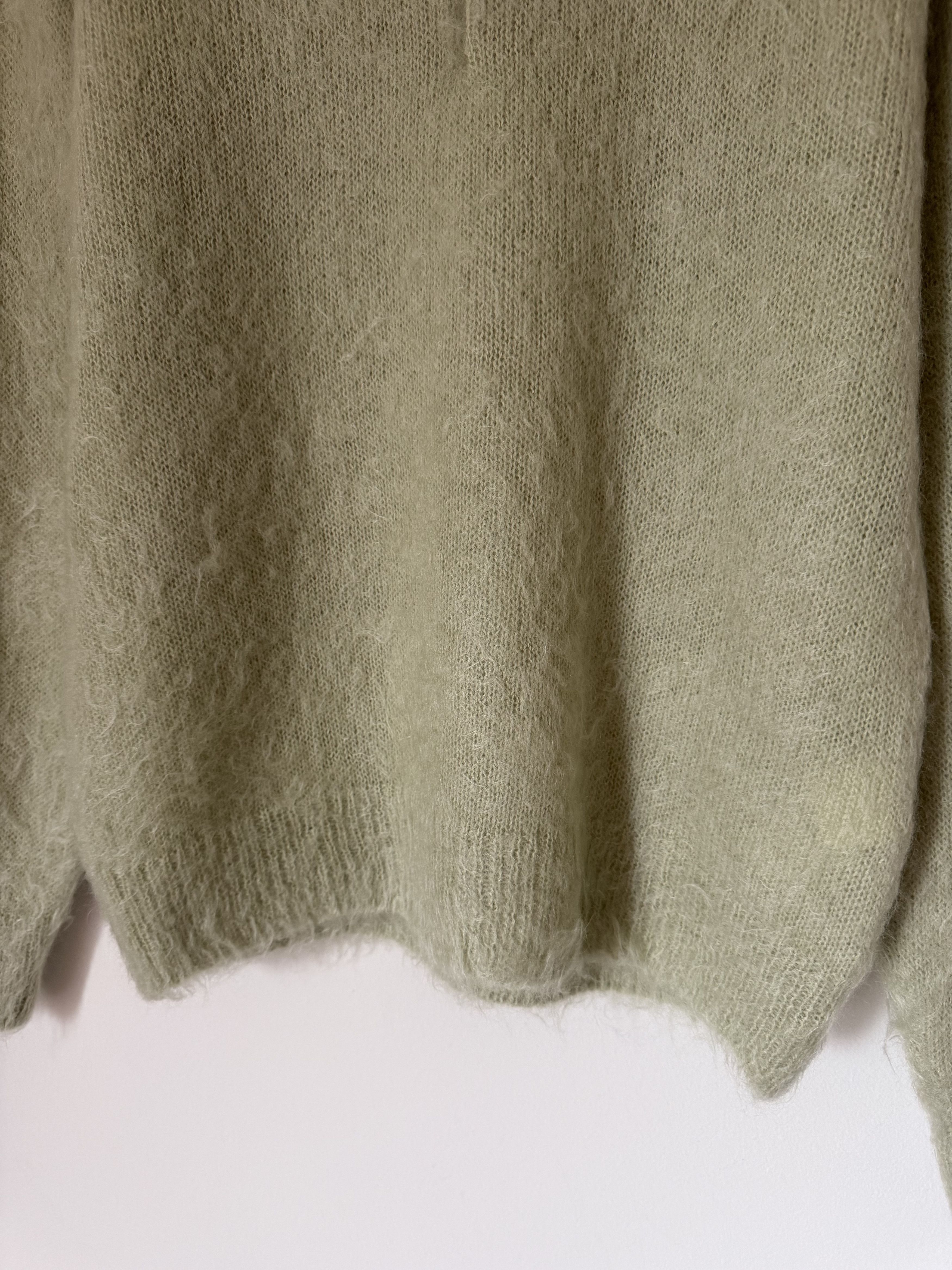 Auralee Auralee Brushed Super Kid Mohair Knit Polo in Khaki Green Size US L / EU 52-54 / 3 - 3 Thumbnail
