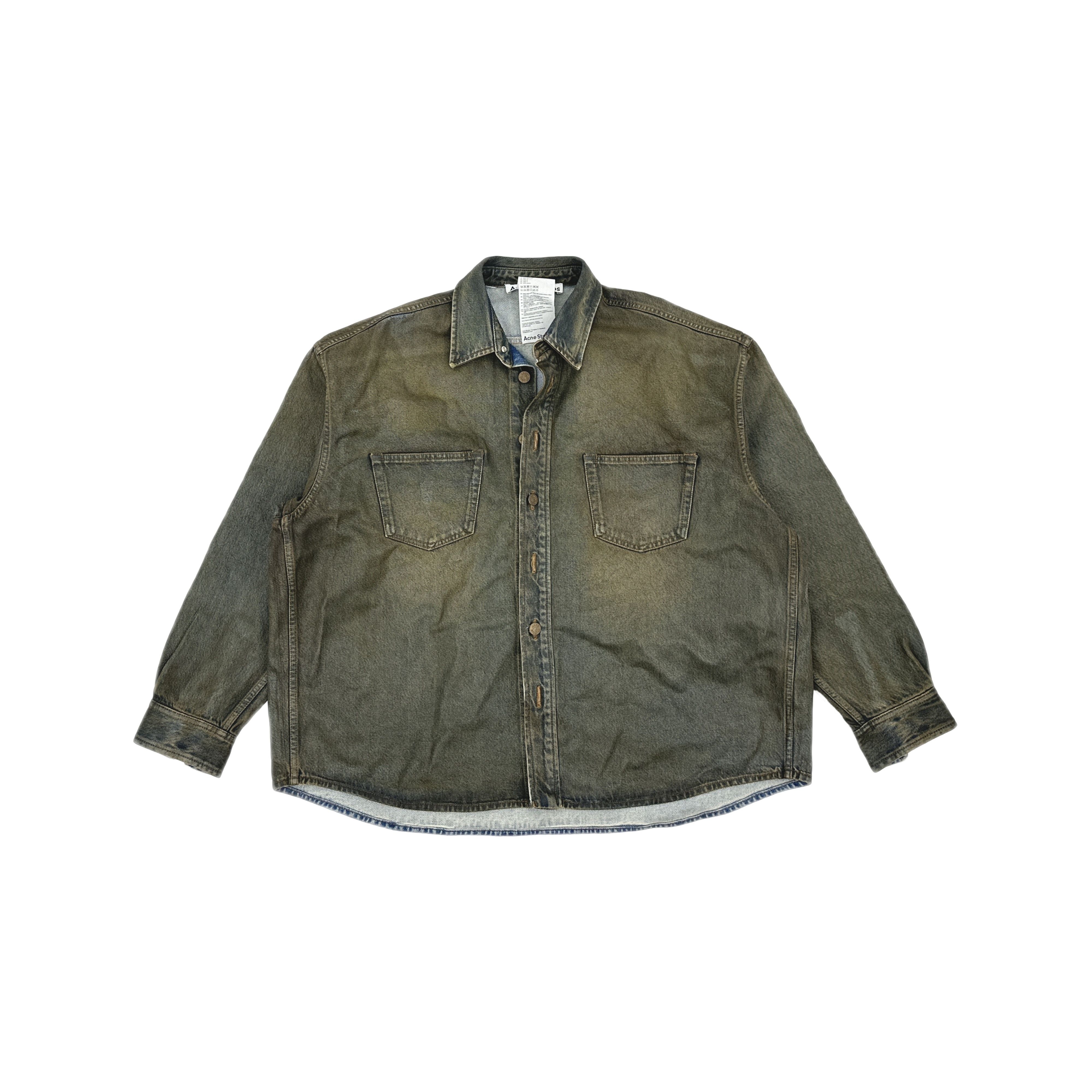 Acne Studios Acne Studios Tan Distressed Denim Jacket XS/S Size US XS / EU 42 / 0 - 1 Thumbnail