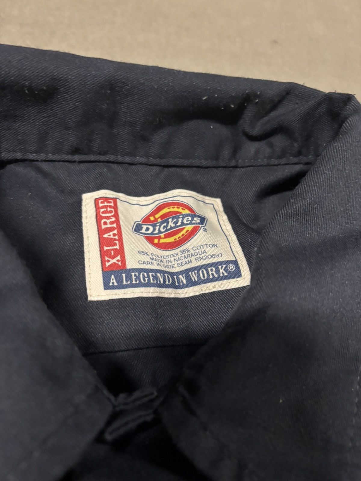 Dickies × Vintage Vintage Dickies Buttons Up Workwear Shirt Navy 90s Size US XL / EU 56 / 4 - 3 Thumbnail
