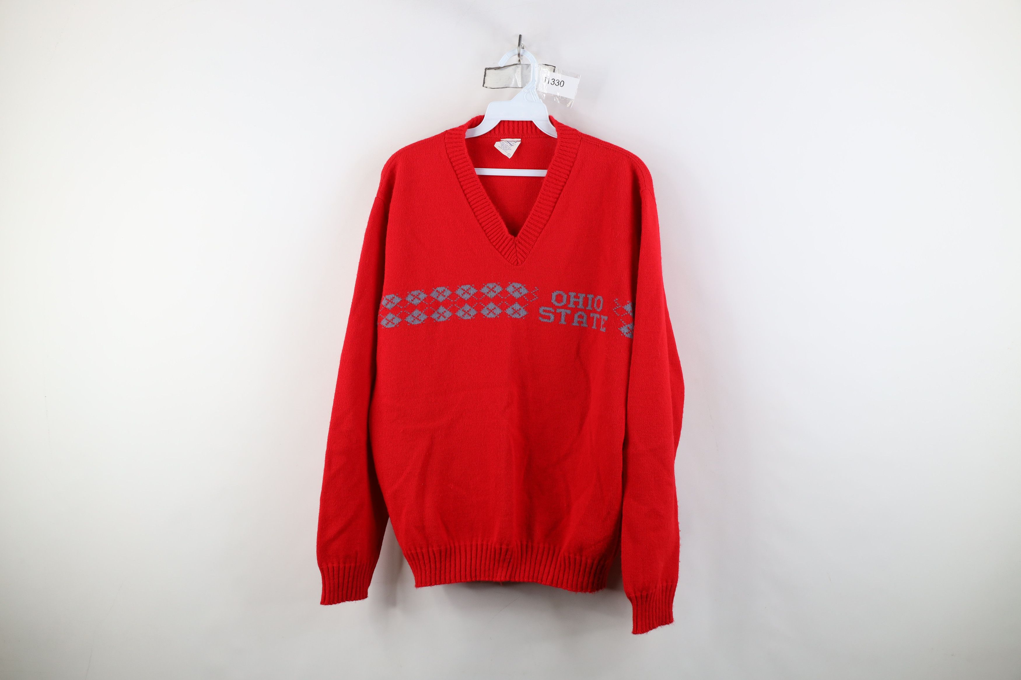 Vintage Vintage 70s 80s Ohio State University V-Neck Sweater USA Size L / US 10 / IT 46 - 1 Thumbnail
