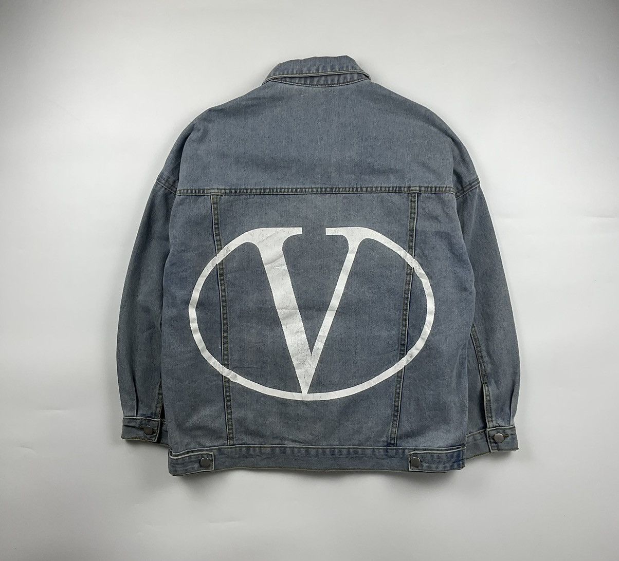 image of Valentino Logo Denim Jacket, Men's (Size Small)