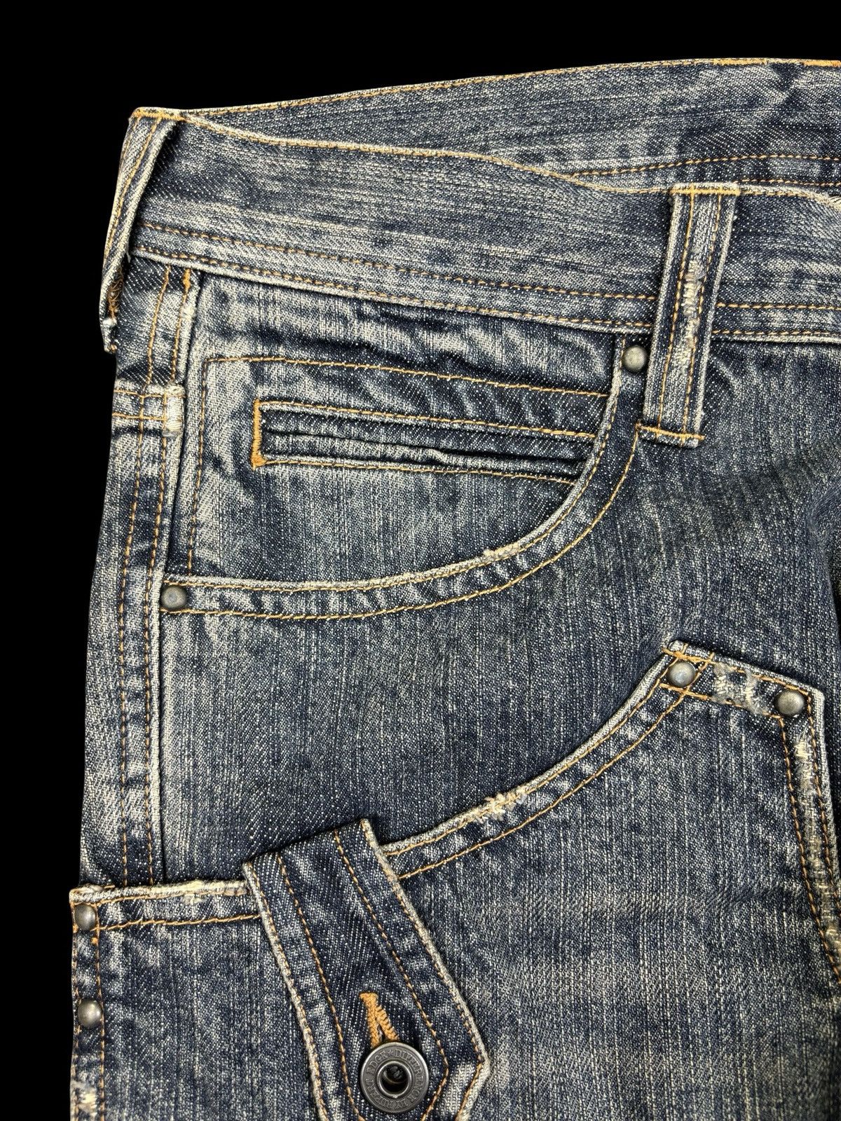 Japanese Brand 💥SUPER FLARE💥EDGE RUPERT Multipocket Flare Punk Jeans F701 Size US 29 - 11 Thumbnail