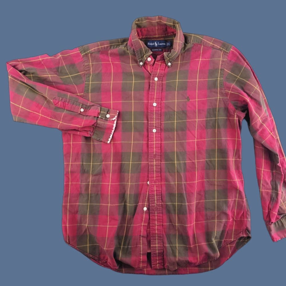 Polo Ralph Lauren Polo Ralph Lauren Shirt Mens Large Flannel Distressed Red Plaid Long Sleeve Size US L / EU 52-54 / 3 - 1 Thumbnail