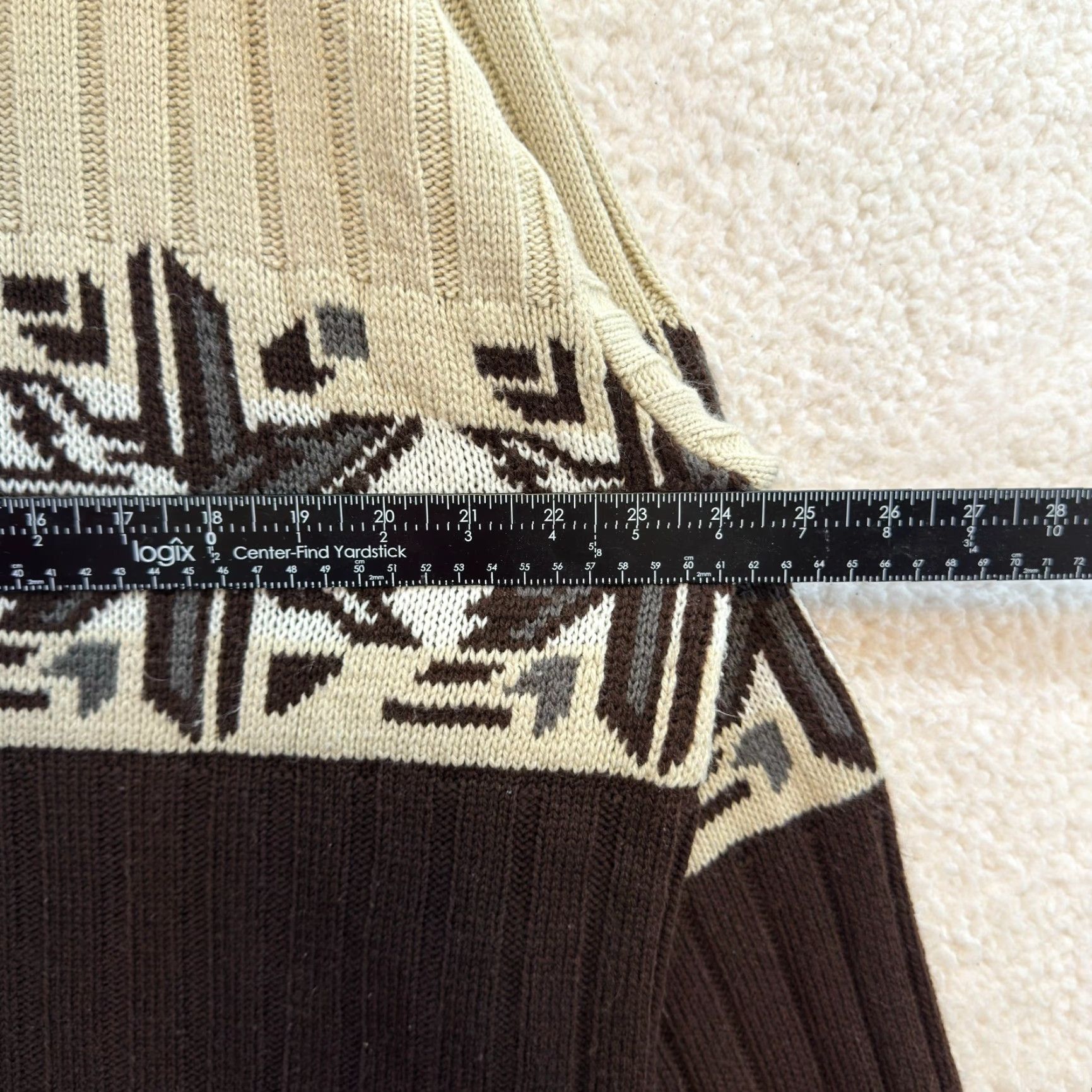 Southpole VINTAGE Y2K South Pole Turtleneck Sweater Large Mens Geometric Fair Isle Nordic Brown L Size US L / EU 52-54 / 3 - 7 Thumbnail