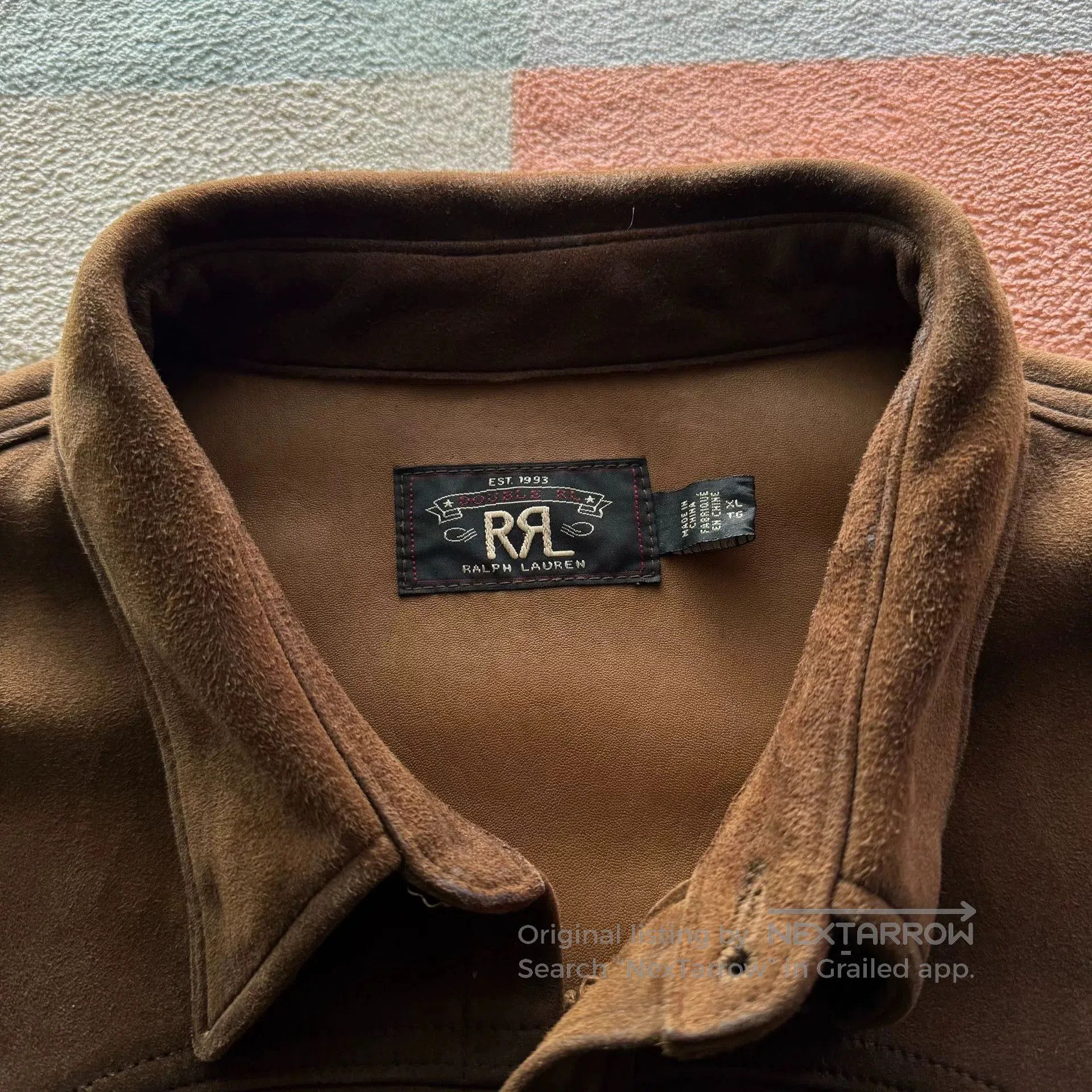 RRL Ralph Lauren RRL Distressed Suede Shirt. Size US XL / EU 56 / 4 - 4 Thumbnail
