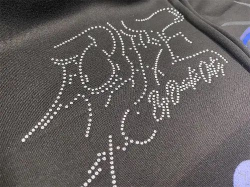 Japanese Brand Rhinestone Gothic Print Zip Up Hoodie Punk Rock Style Size US L / EU 52-54 / 3 - 6 Thumbnail