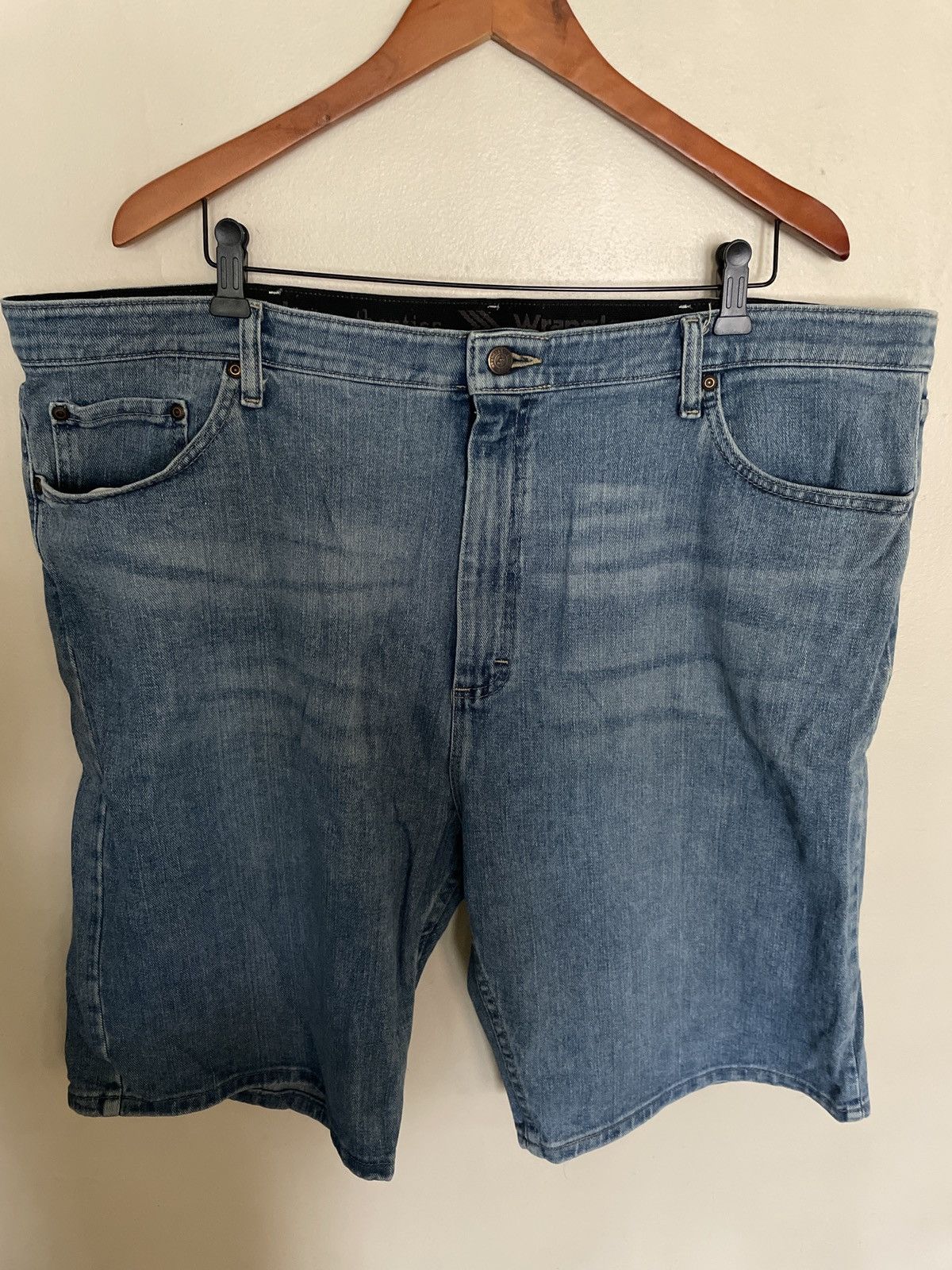 Designer × Vintage × Wrangler Wrangler Denim Blue Jean Shorts Jorts Waist 42X10” vintage 🔥 Size US 42 / EU 58 - 1 Thumbnail