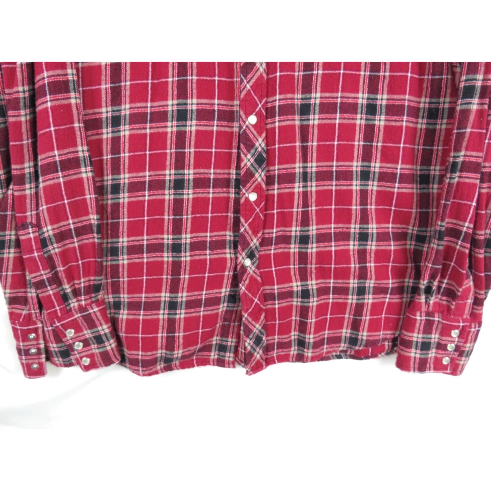 Wrangler VINTAGE Wrangler Shirt Men XL Red Plaid Flannel Pearl Snap Western Wrancher Rodeo Size US XL / EU 56 / 4 - 2 Thumbnail