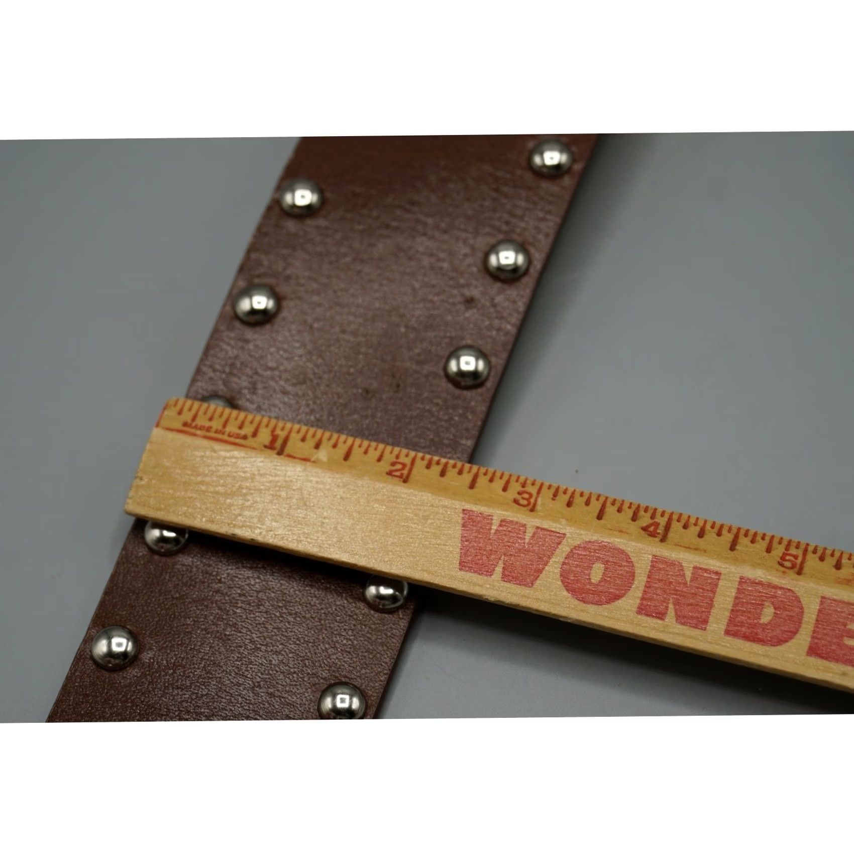 Michael Kors Michael Kors Brown Leather Wide Belt Silver Round Buckle Studded Small Women Size ONE SIZE - 2 Thumbnail
