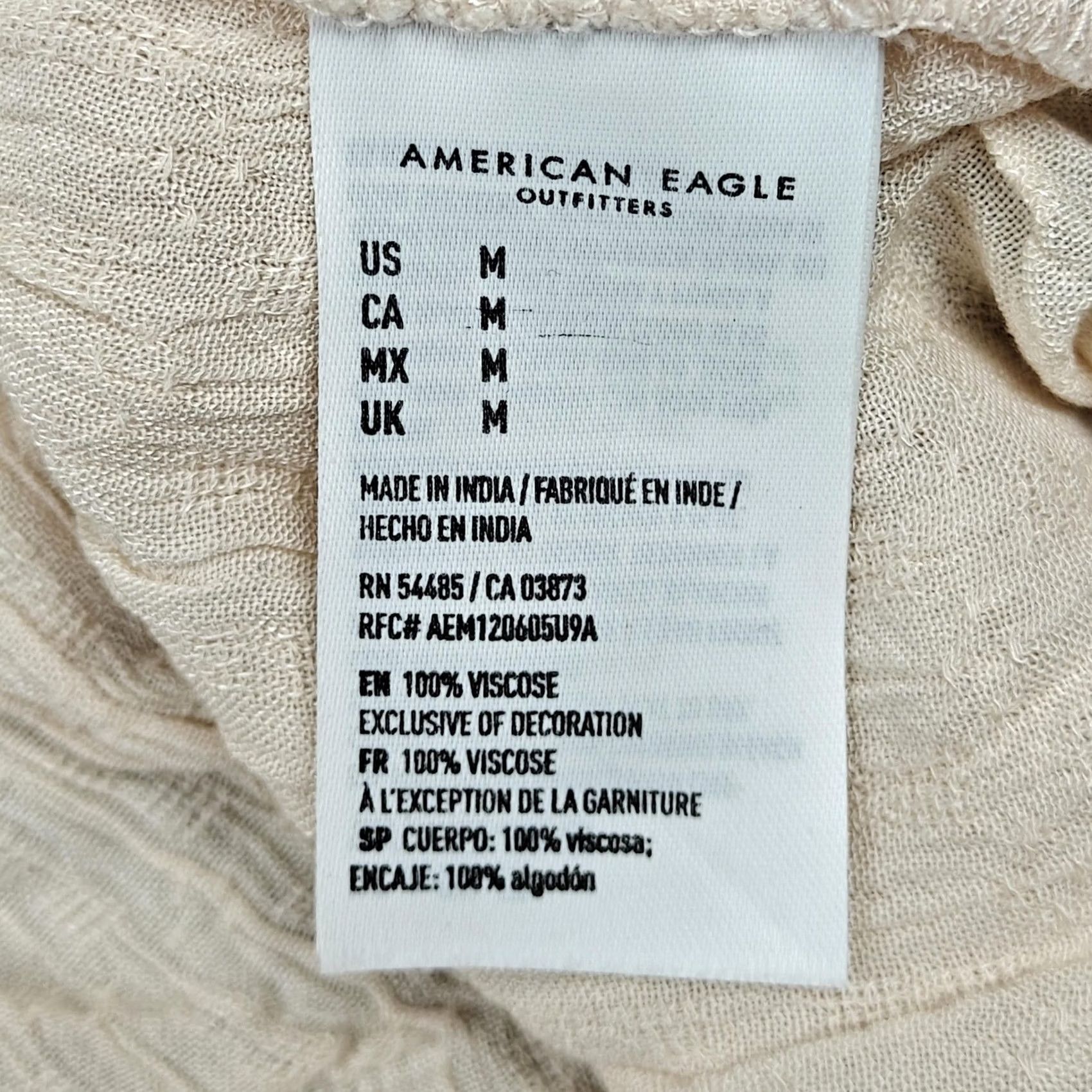 American Eagle Outfitters American Eagle Outfitters Blouse Womens Medium White Boho Peplum Tunic Top Lace Size M / US 6-8 / IT 42-44 - 4 Thumbnail