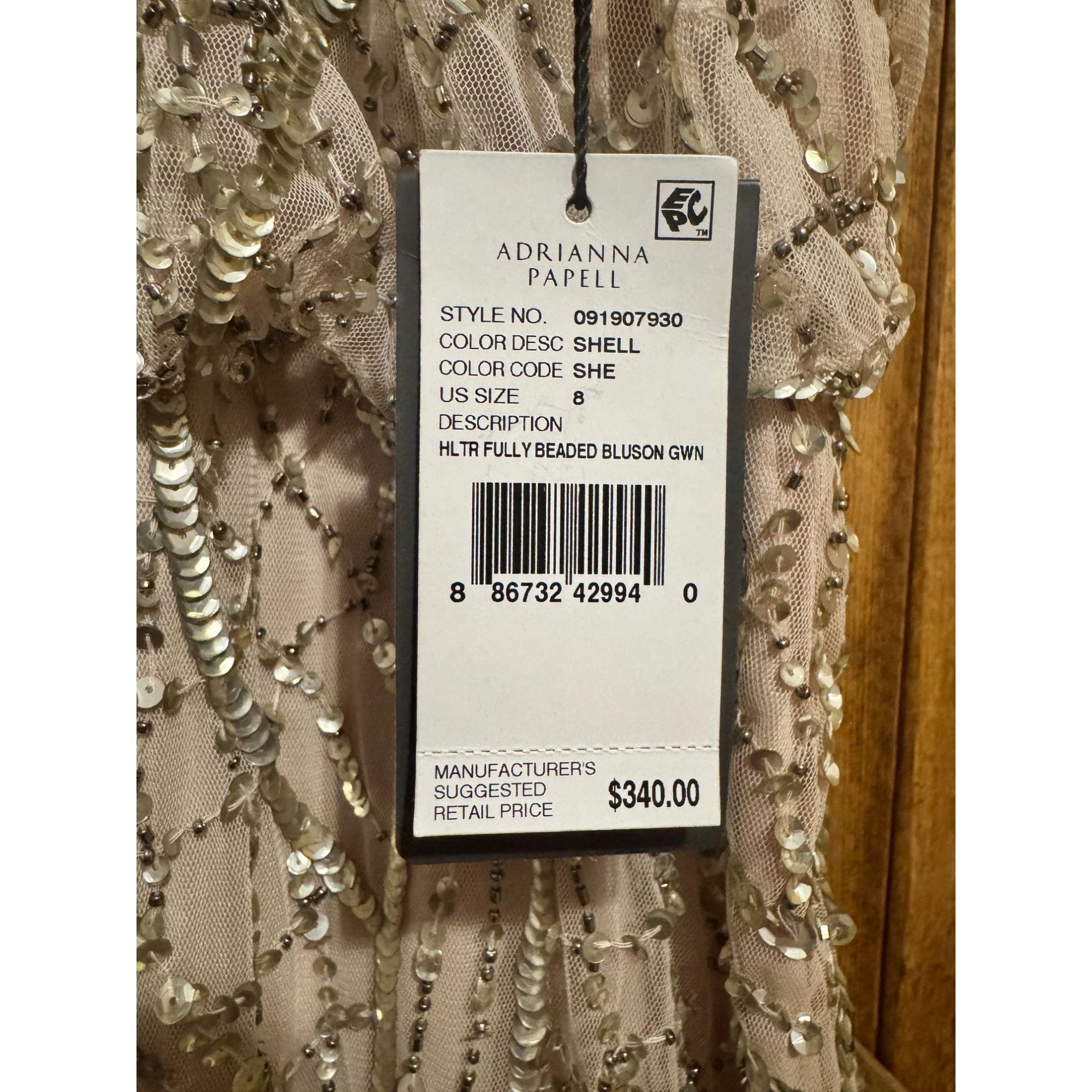 Adrianna Papell NWT Adrianna Papell Halter Fully Beaded Blouson Gown Formal Size M / US 6-8 / IT 42-44 - 6 Thumbnail
