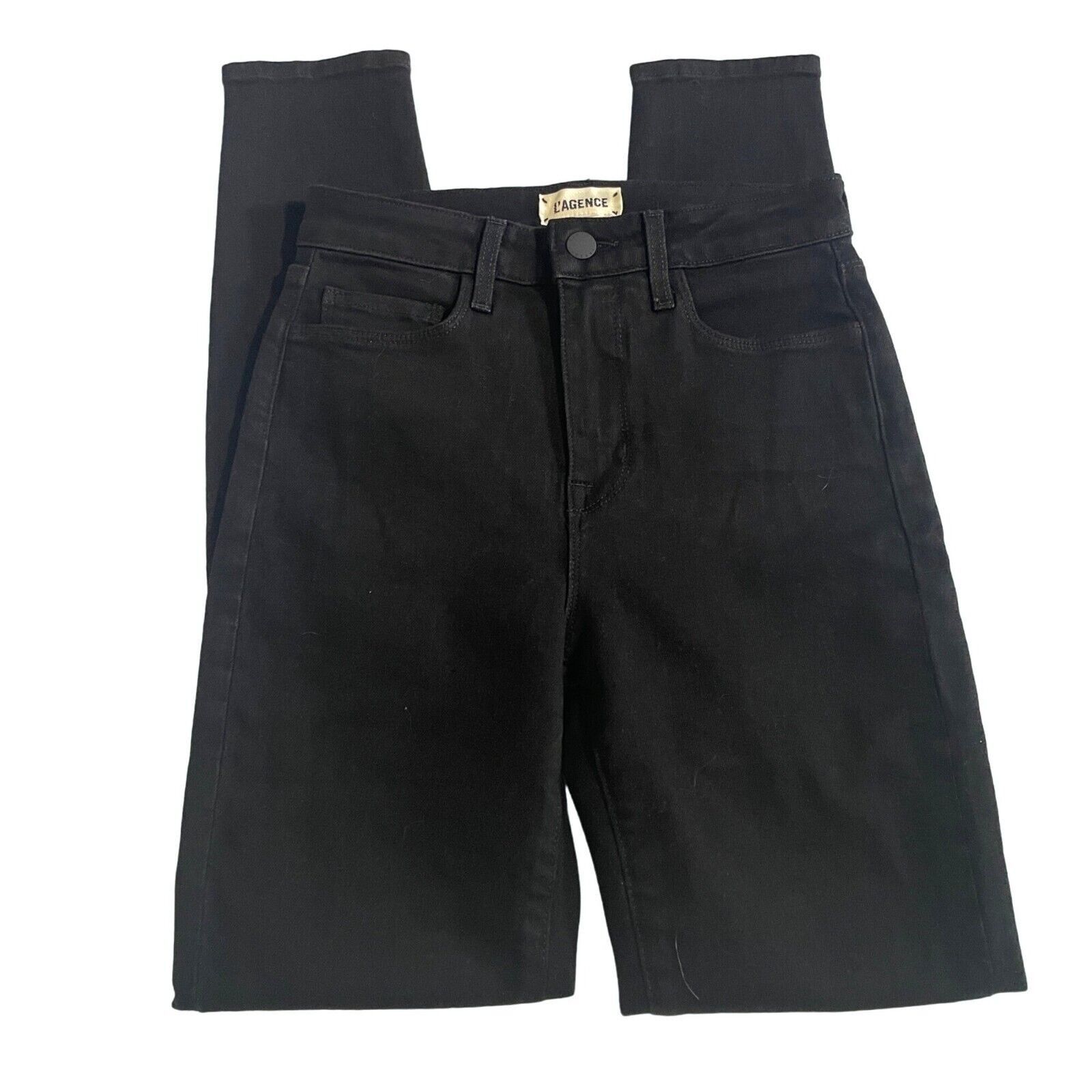 L'AGENCE Lagence Jeans Womens Size 25 Ultra High Rise Skinny Black Size 25" / US 0 / IT 36 - 2 Thumbnail