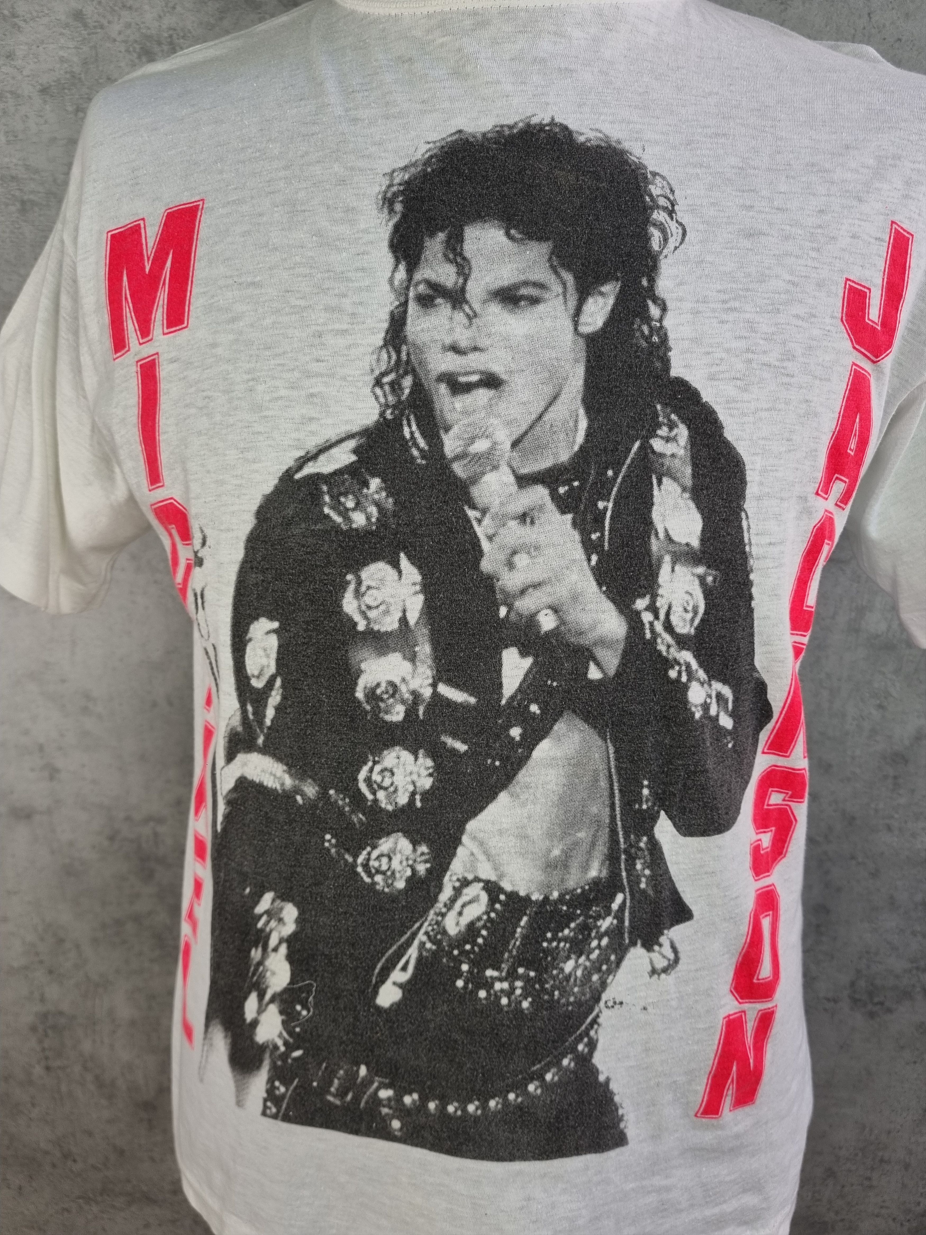 Band Tees × Michael Jackson × Vintage Michael Jackson Single Stitch Big Portret Vintage Tee shirt Size US L / EU 52-54 / 3 - 3 Thumbnail
