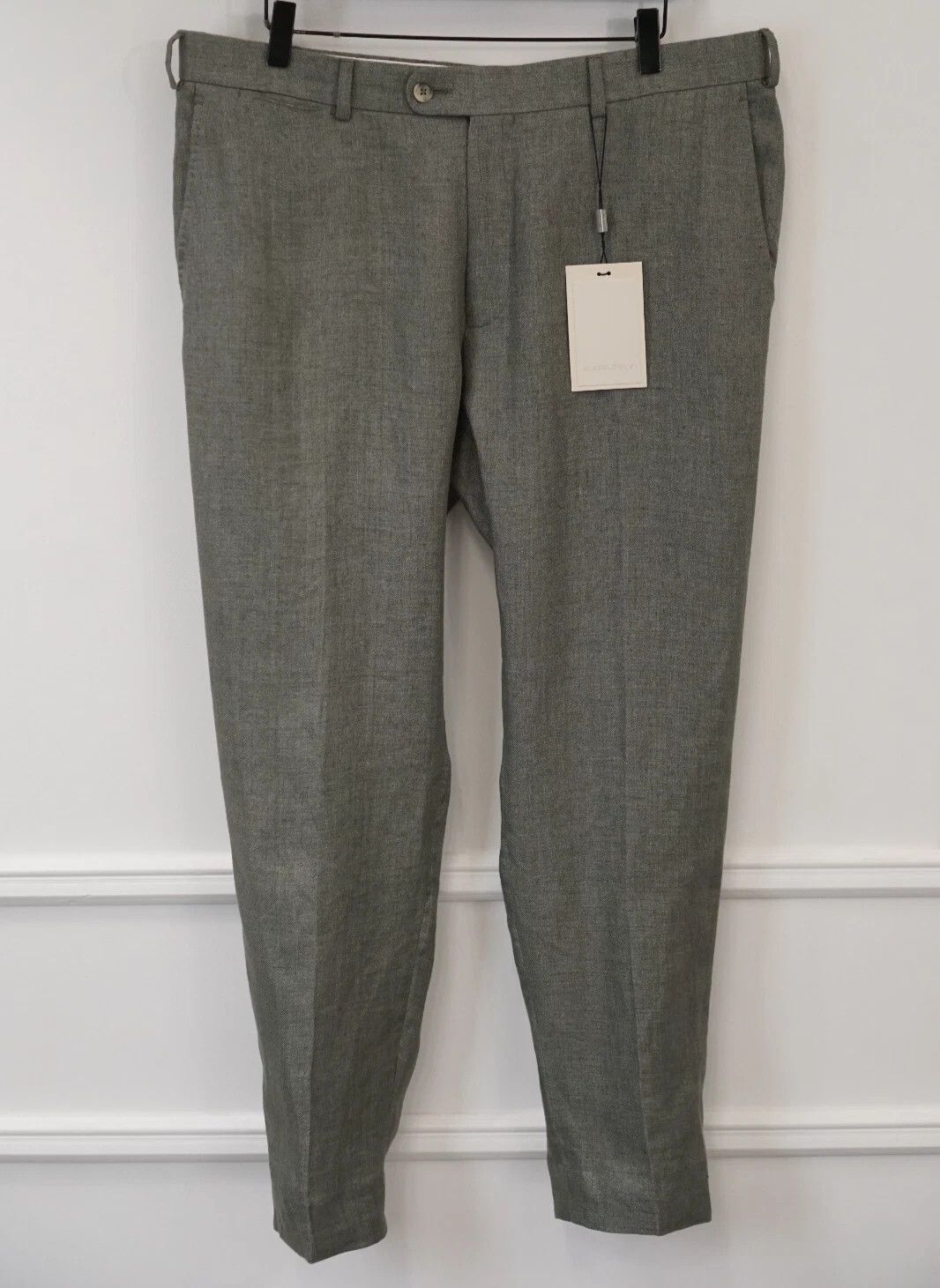 Suitsupply Men Suitsupply Trousers 100% Linen Green Soho Size UK/US42S Size 42S - 1 Thumbnail