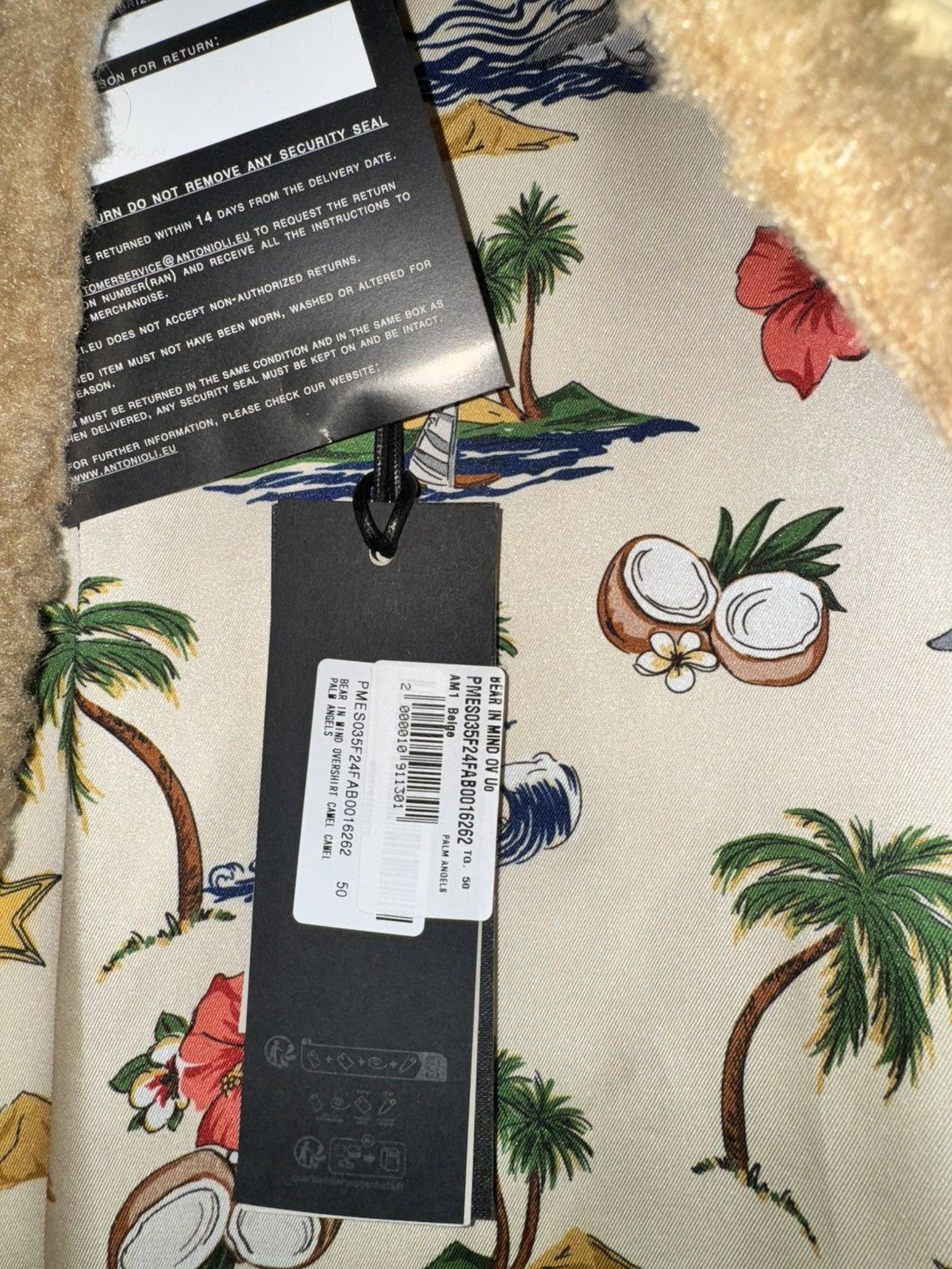 Palm Angels Palm Angels Camel Bear In Mind Overshirt. Size L . 50 Size US M / EU 48-50 / 2 - 8 Thumbnail