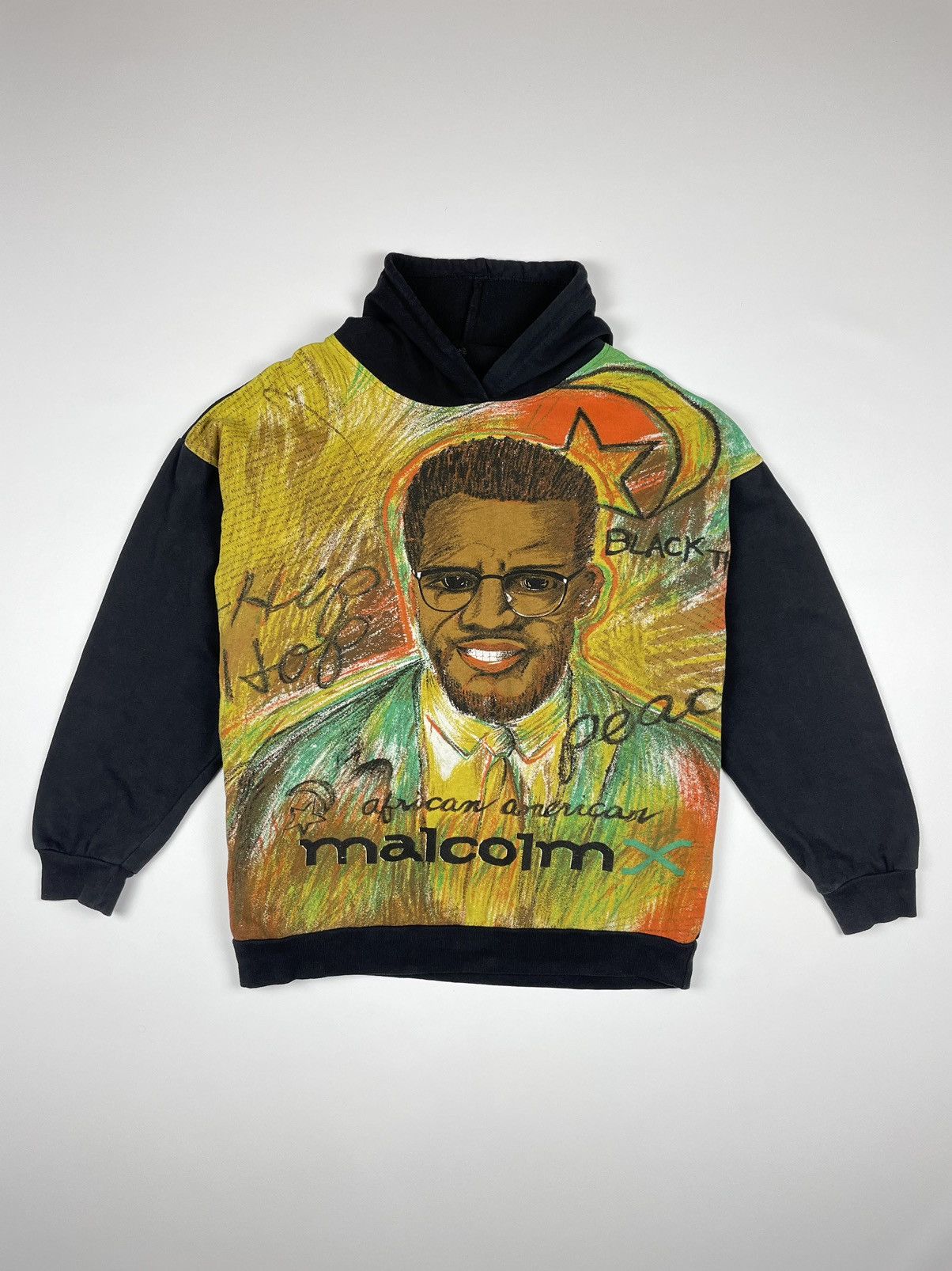 Vintage Malcolm X Vintage 90s oversized Hoodie USA talks Size US M / EU 48-50 / 2 - 1 Thumbnail