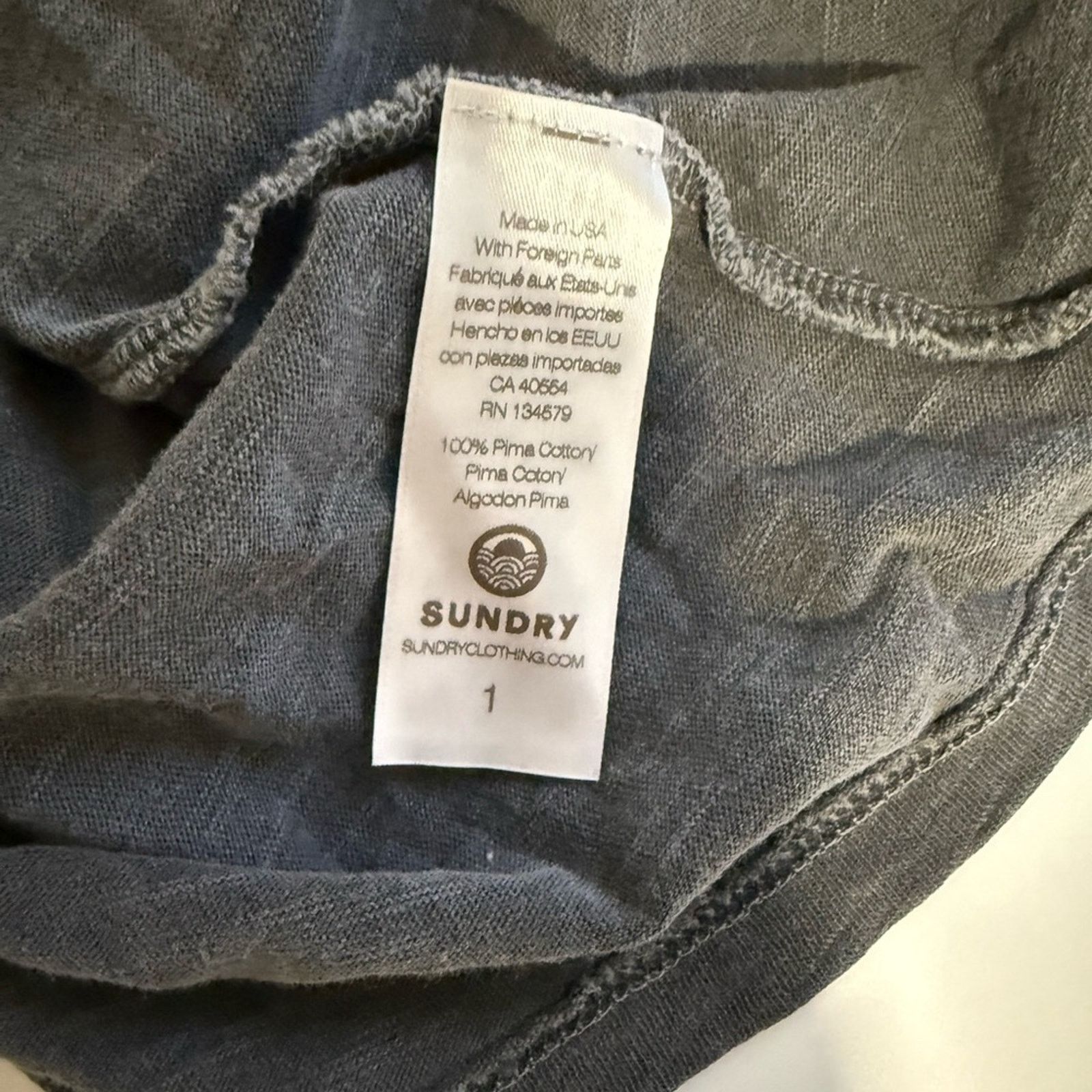 Anthropologie New Sundry Long Sleeve V Neck Pima Cotton Tee S $128 Size S / US 4 / IT 40 - 6 Thumbnail
