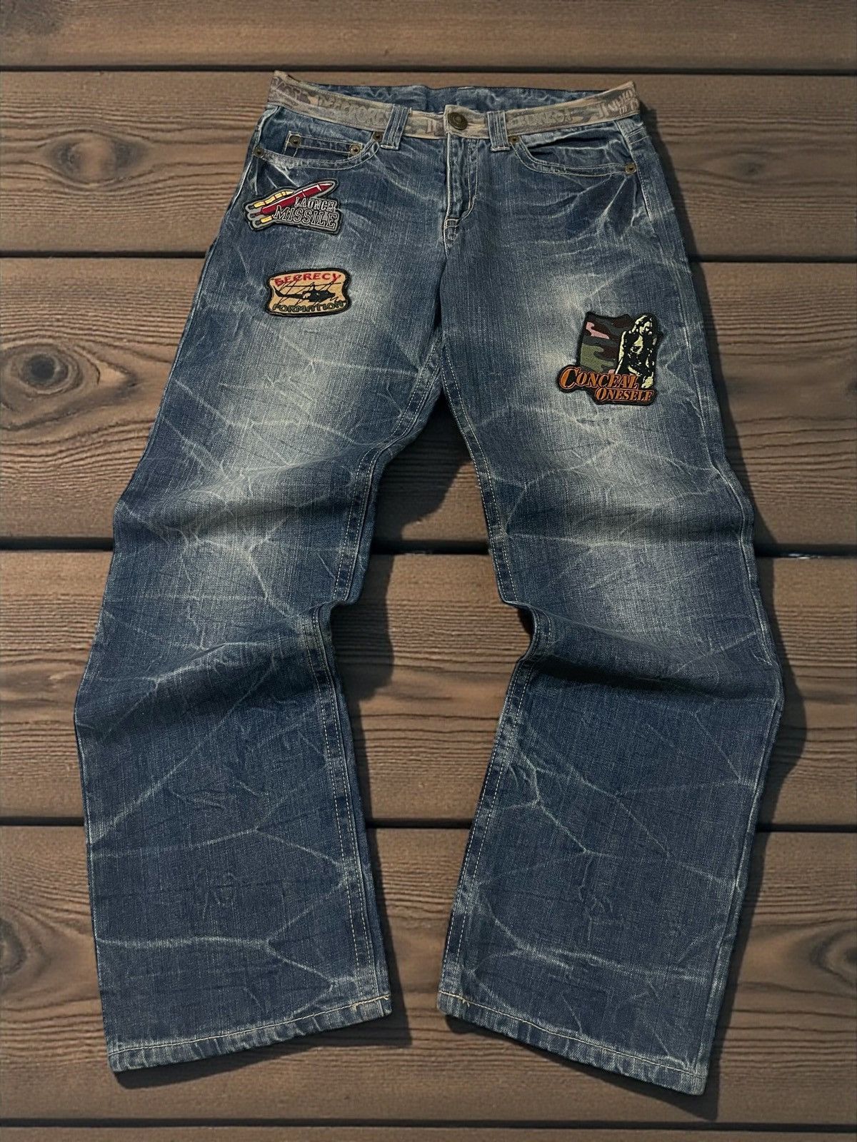 Hysteric Glamour Y2K Japan Patchwork Hysteric Distressed Jeans Denim Size US 32 / EU 48 - 1 Thumbnail