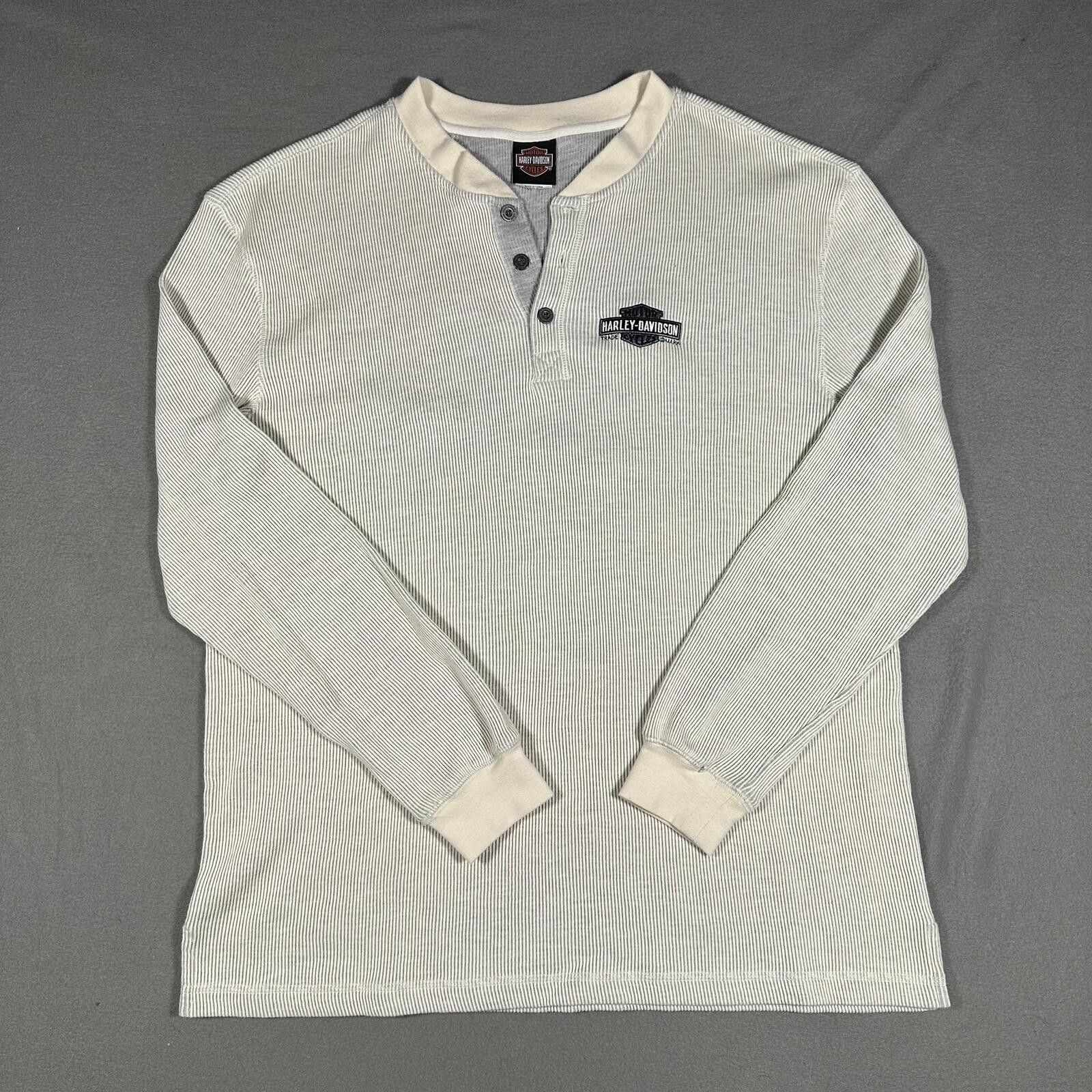 Harley Davidson Harley Davidson Men Long Sleeve Shirt Regular M Cream Ribbed Size US XL / EU 56 / 4 - 1 Thumbnail