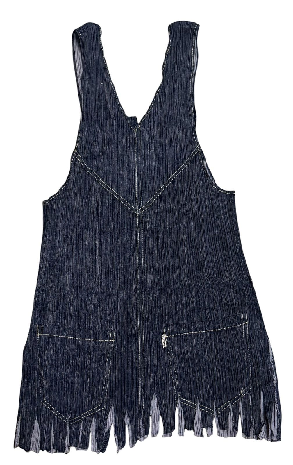 Pleats Please Issey Miyake PLEATS PLEASE Issey Miyake Denim Pattern Mini dress Size S / US 4 / IT 40 - 2 Thumbnail