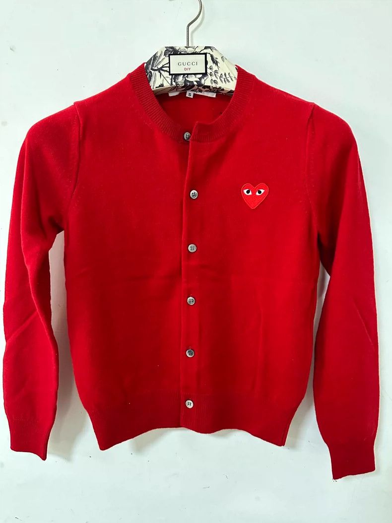 Comme des Garcons Comme Des Garcons Classic Red Heart Wool Cardigan 2505-Next Size S / US 4 / IT 40 - 1 Thumbnail