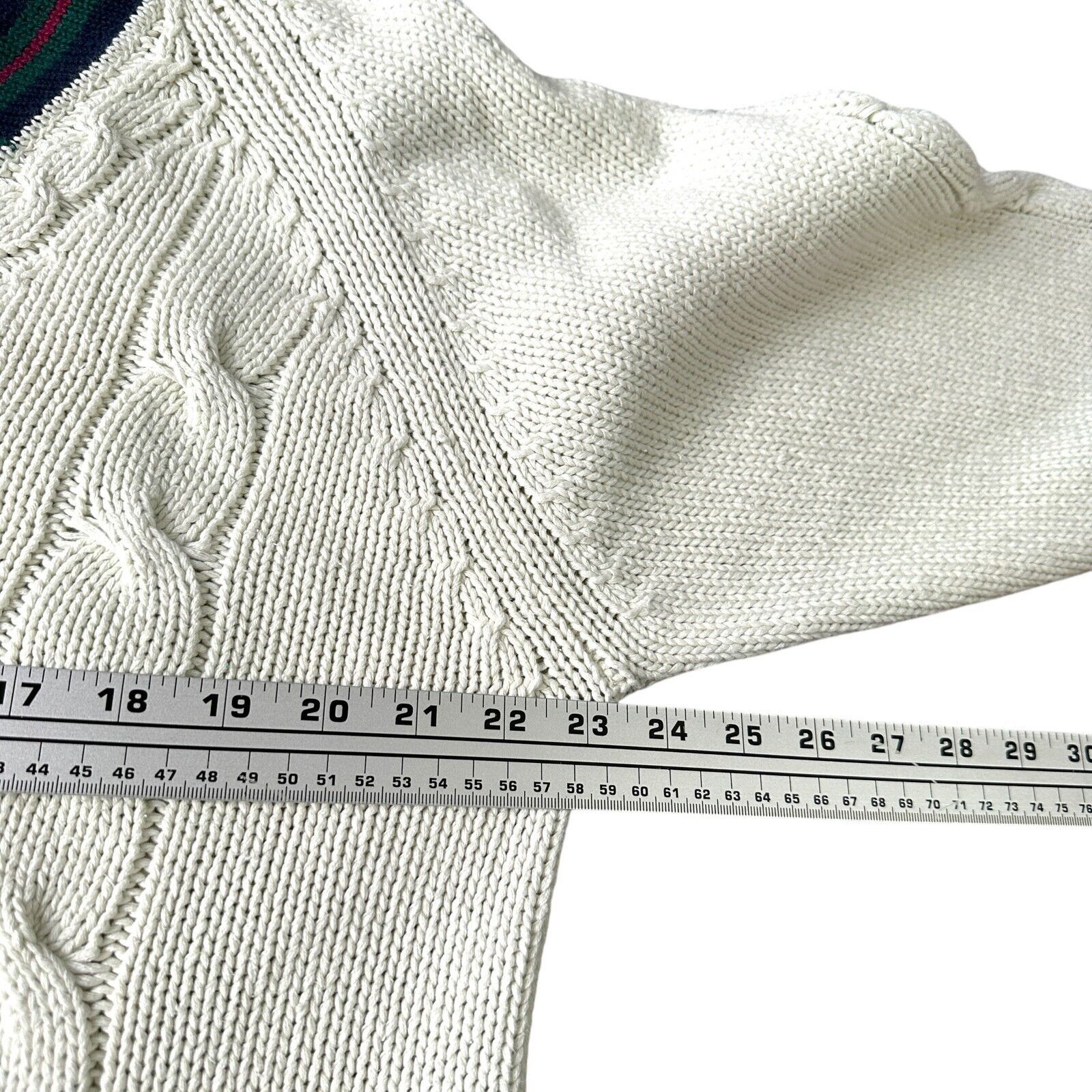 Other Vintage Cape Isle Knitters Tennis Sweater Men’s Large White Size US L / EU 52-54 / 3 - 6 Thumbnail
