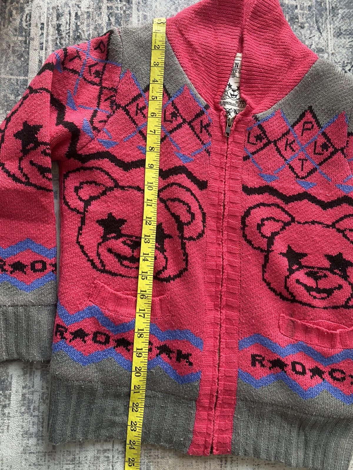 Japanese Brand Vintage Rockin Bear Knit Zipper Jacket / Hysteric Size US XS / EU 42 / 0 - 12 Thumbnail