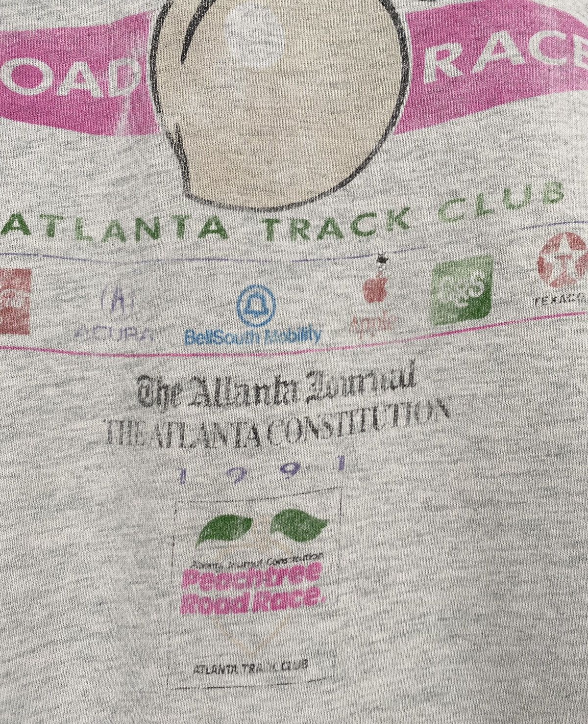 Vintage VTG 1991 Atlanta Peachtree Road Race Distressed T-Shirt Lrg Size US L / EU 52-54 / 3 - 3 Thumbnail