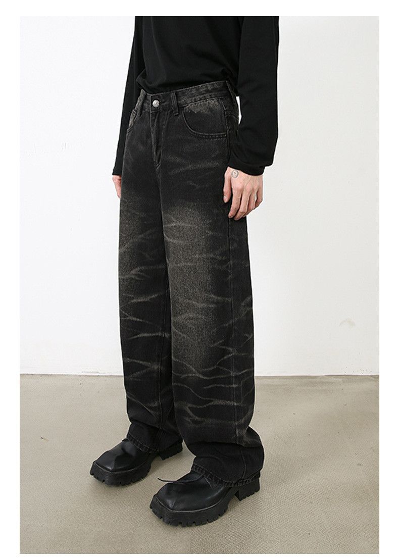Japanese Brand × Jean Black loose straight men's personalized striped jeans Size US 32 / EU 48 - 4 Thumbnail