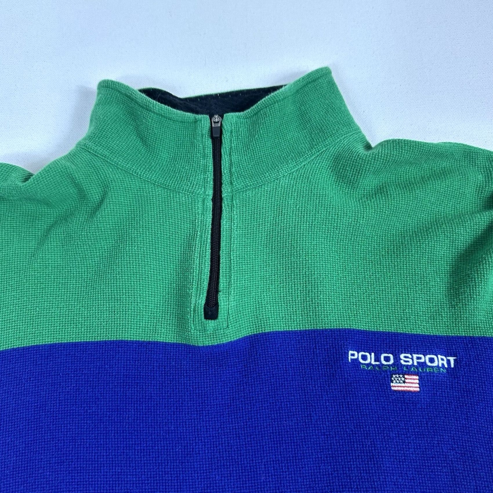 Vintage VINTAGE Polo Sport Sweatshirt 1/4 Zip Pullover Mens M Blue USA Size US M / EU 48-50 / 2 - 4 Thumbnail