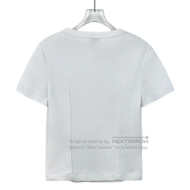Chanel Chanel White camelia relief cotton round-neck short-sleeve Size XXS / US 00 / IT 34 - 2 Thumbnail