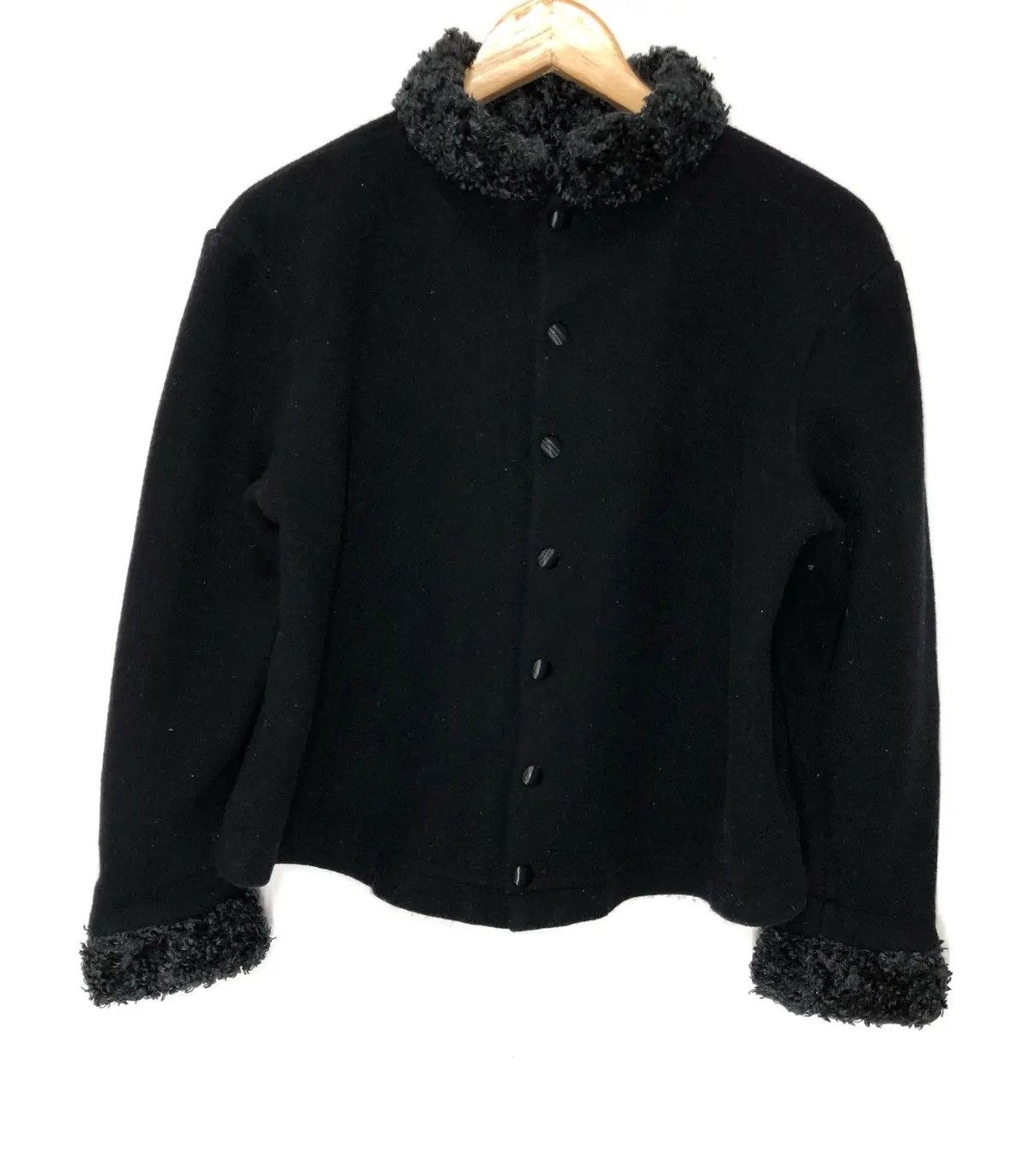 Mugler × Thierry Mugler × Vintage RARE ‼️ Thierry Mugler Cropped Wool Jacket Size US M / EU 48-50 / 2 - 1 Thumbnail