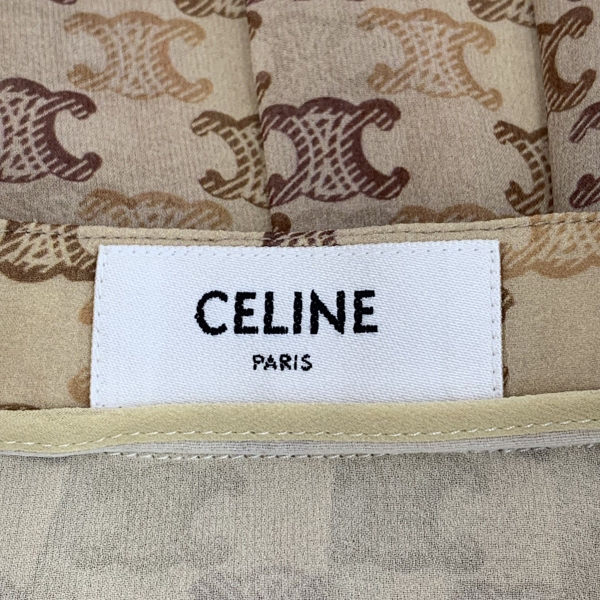 Celine Celine Brown logo Full Printed Mulberry Silk Skirt Size 25" / US 0 / IT 36 - 6 Thumbnail