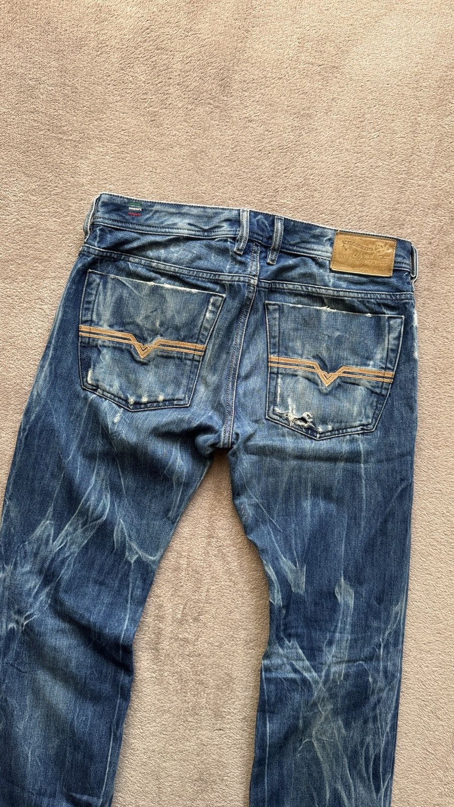Japanese Brand Diesel Zatiny Y2K Mudwash Ripped Jeans LGB ifsixwasnine vibe Size US 31 - 3 Thumbnail