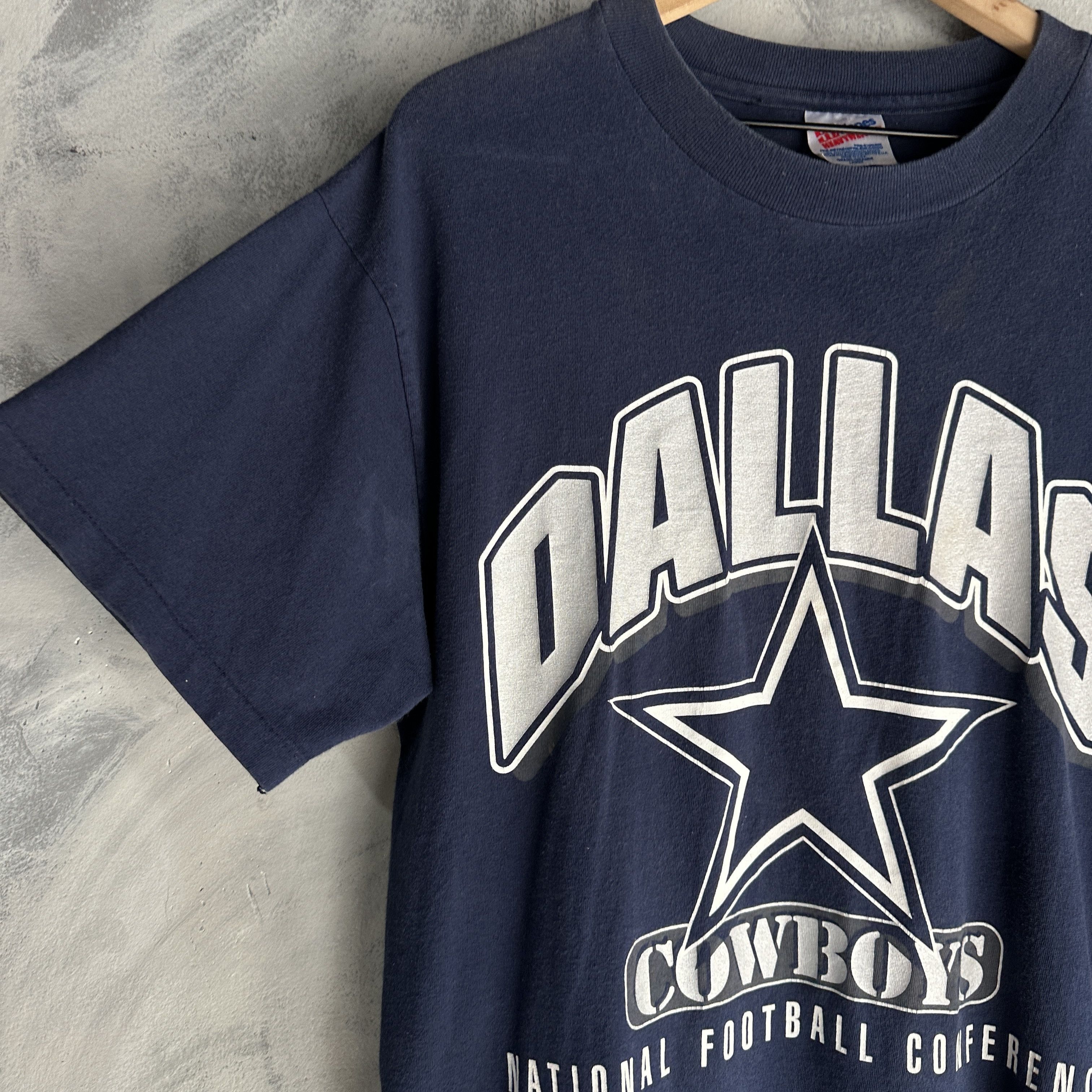 NFL Vintage Dallas Cowboys T Shirt Football Mens Glitter 90s NFL Size US L / EU 52-54 / 3 - 3 Thumbnail