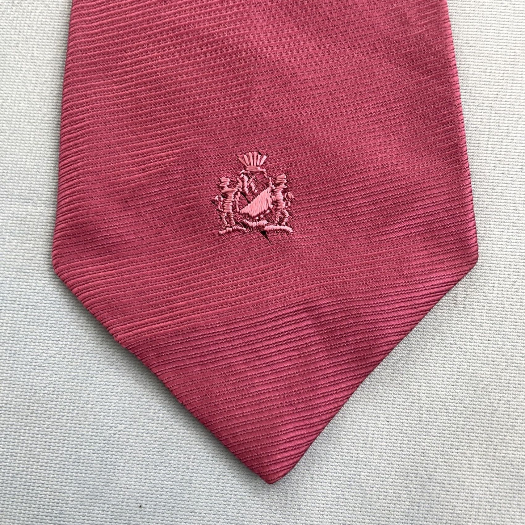 Vintage VINTAGE Armando Collection All Silk Tie Monogram Logo Bright Pink Woven Necktie vtg 4x56 Capsule Wide Necktie Size ONE SIZE - 2 Thumbnail